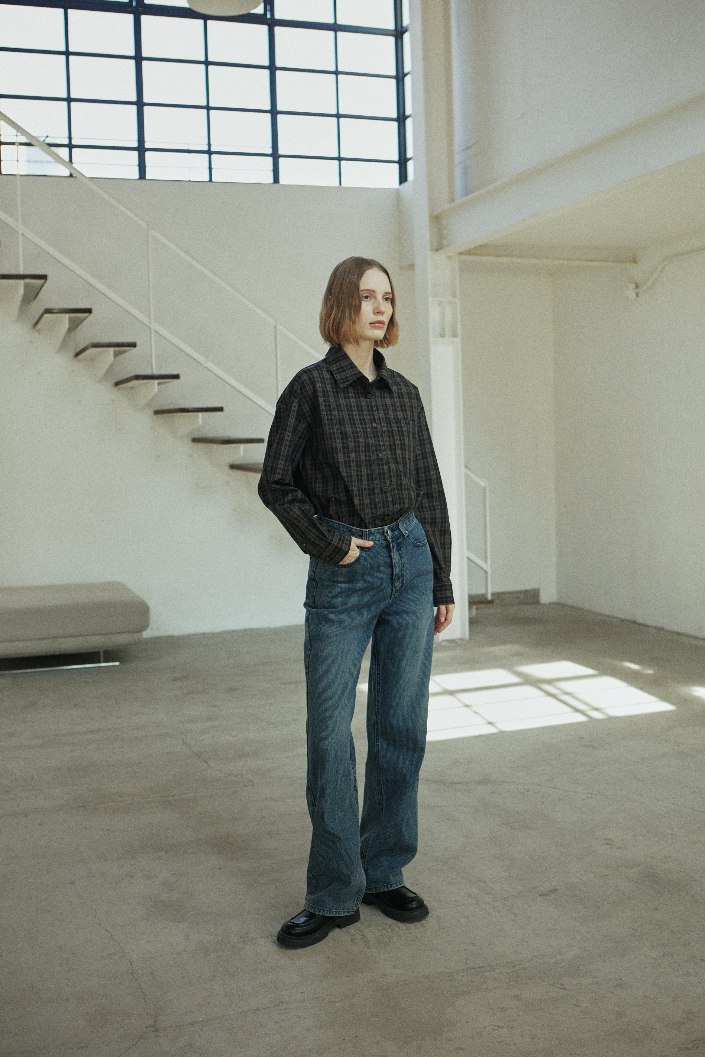 DENIM CORDUROY PANTS_BLUE