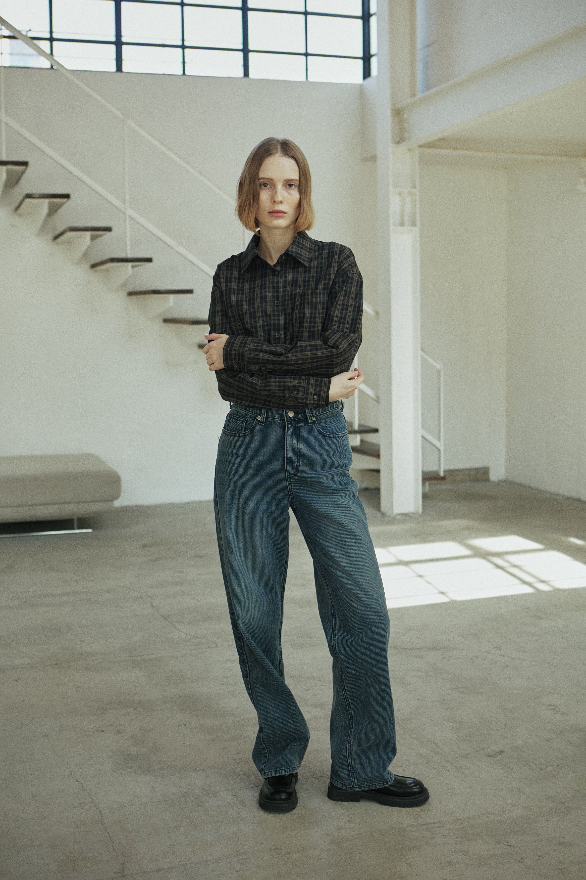 DENIM CORDUROY PANTS_BLUE