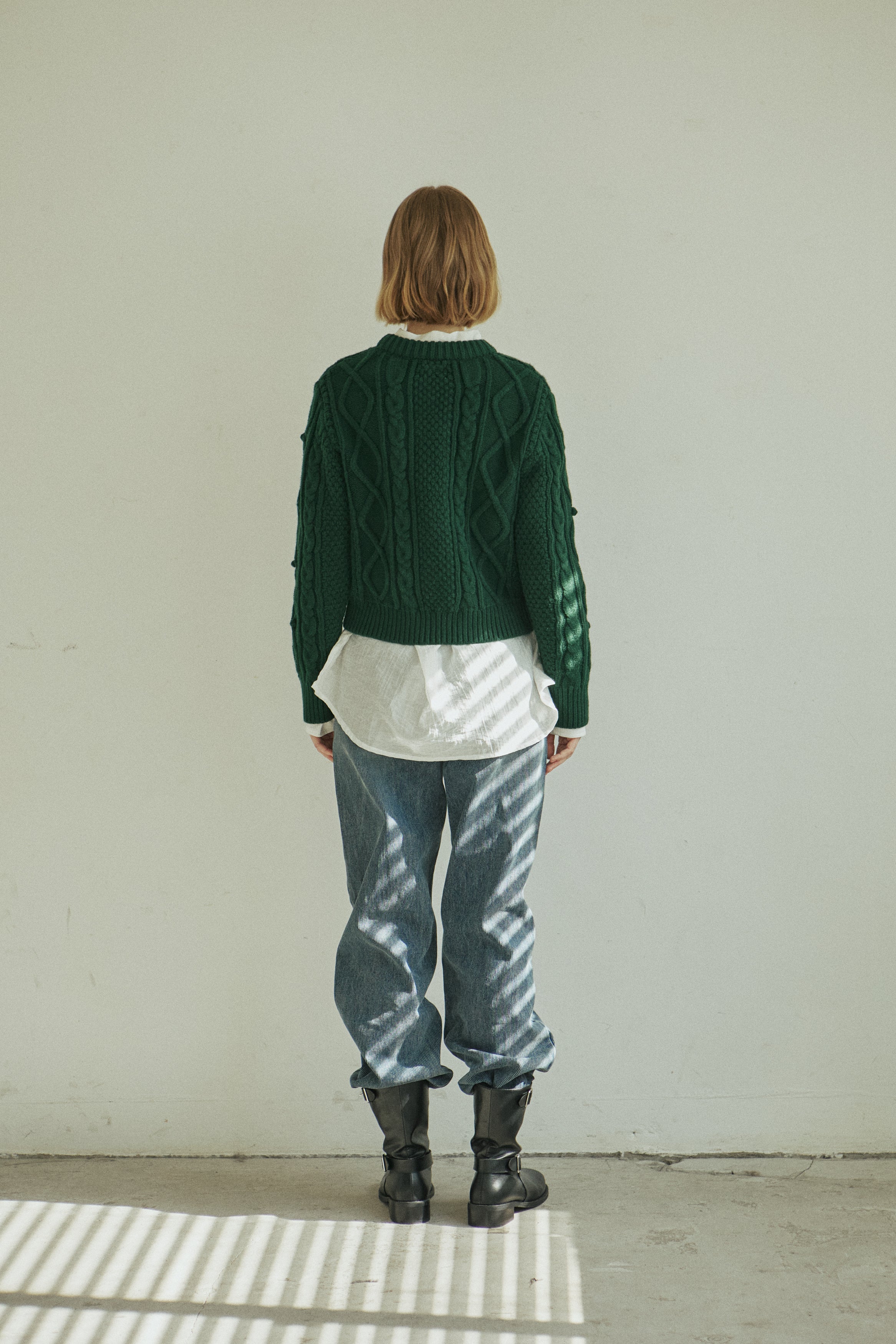 BELL CABLE KNIT_GREEN