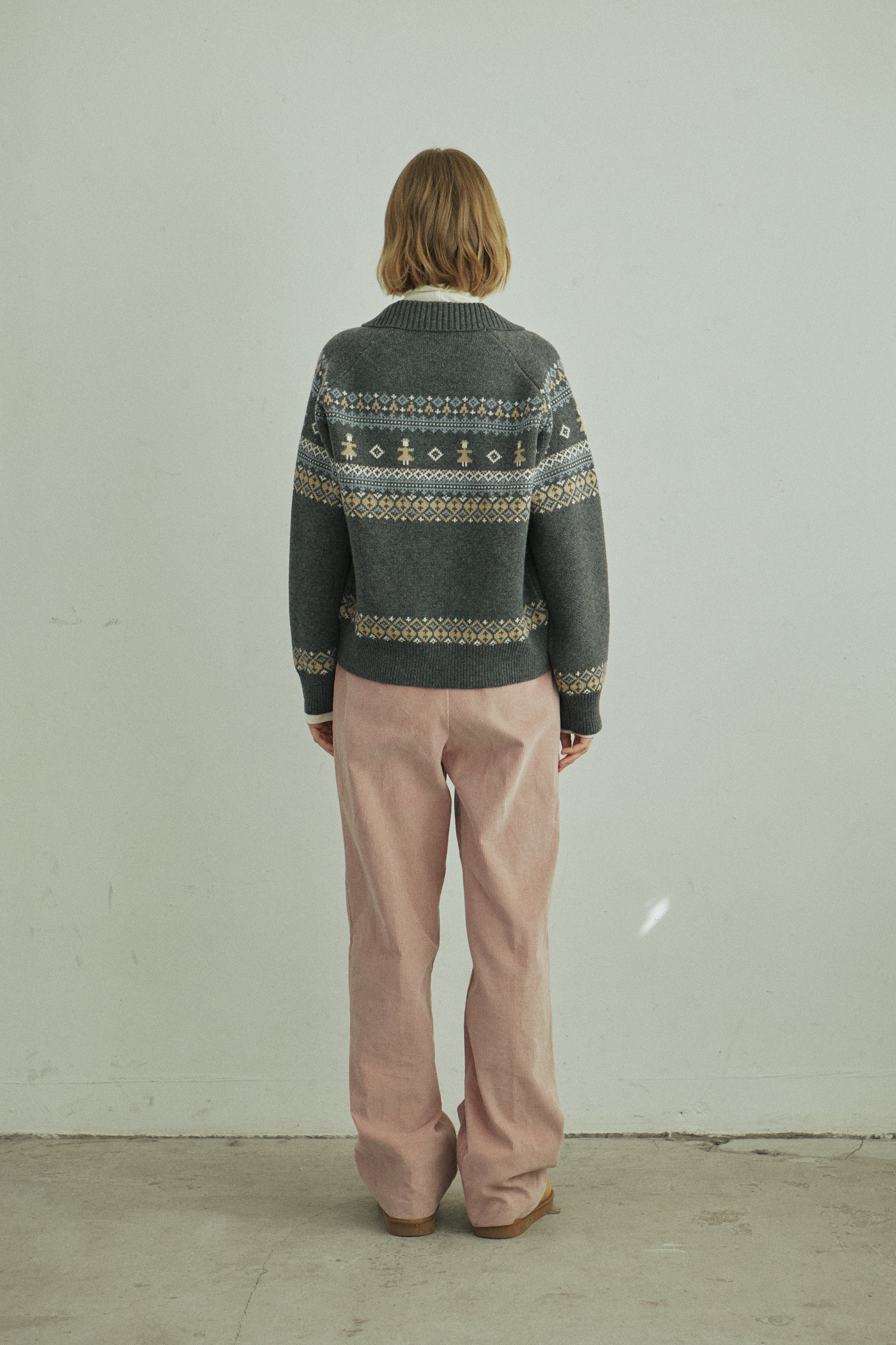 THING JACQUARD CARDIGAN_GRAY