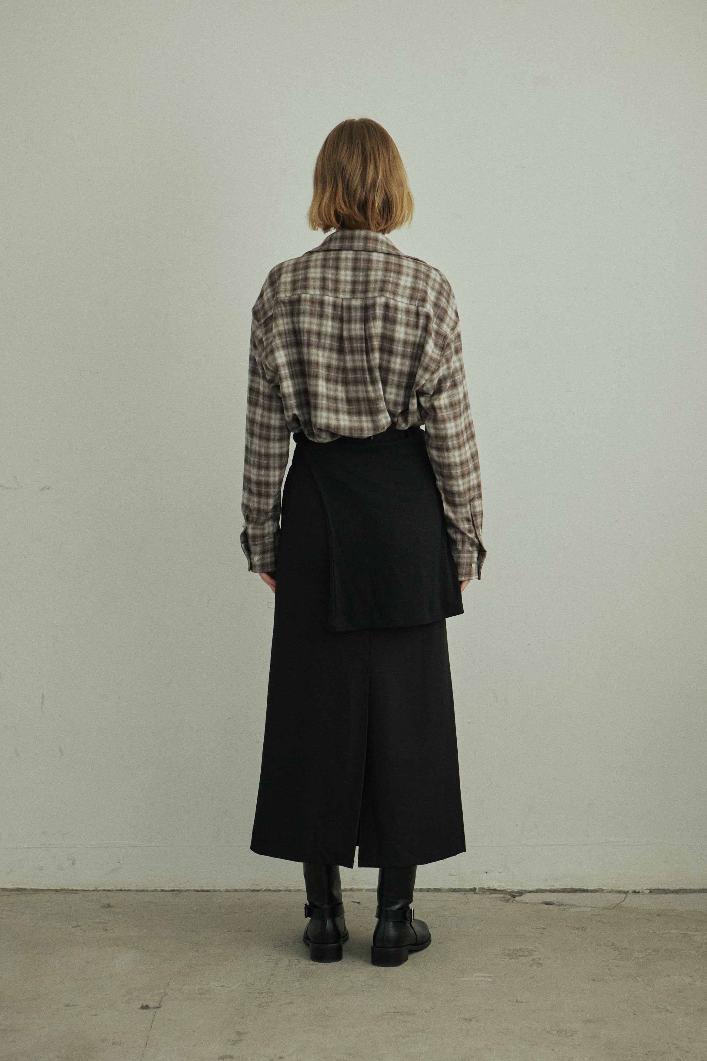 SPREAD CHECK SHIRT_BROWN