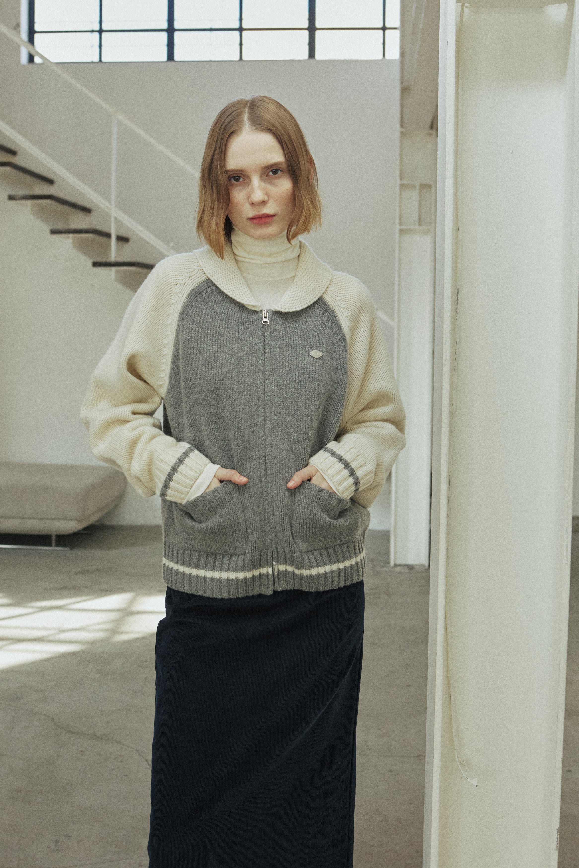 COWICHAN RAGLAN KNIT_GRAY