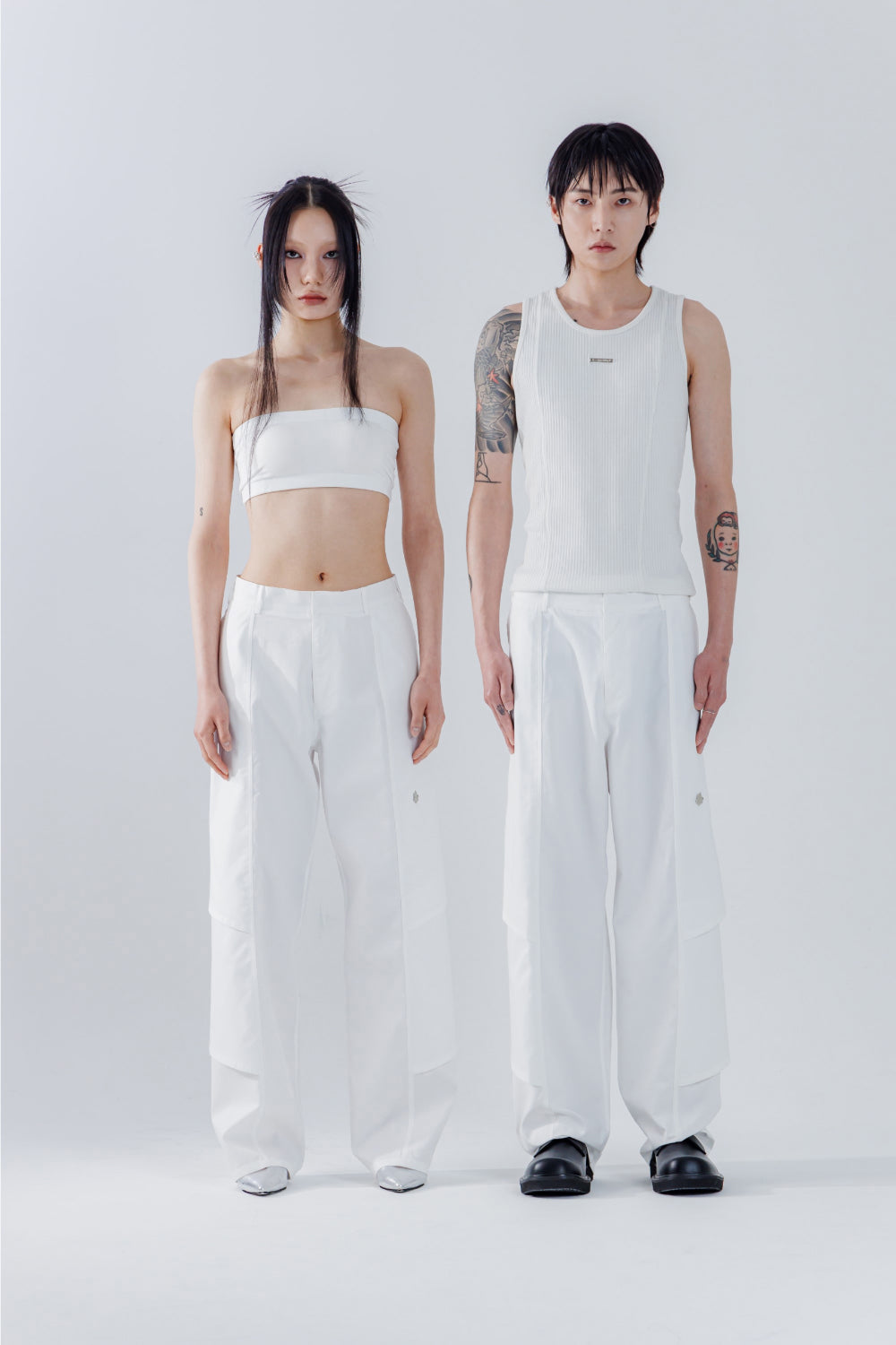25SS MULTI LAYERED STRAIGHT PANTS_WHITE
