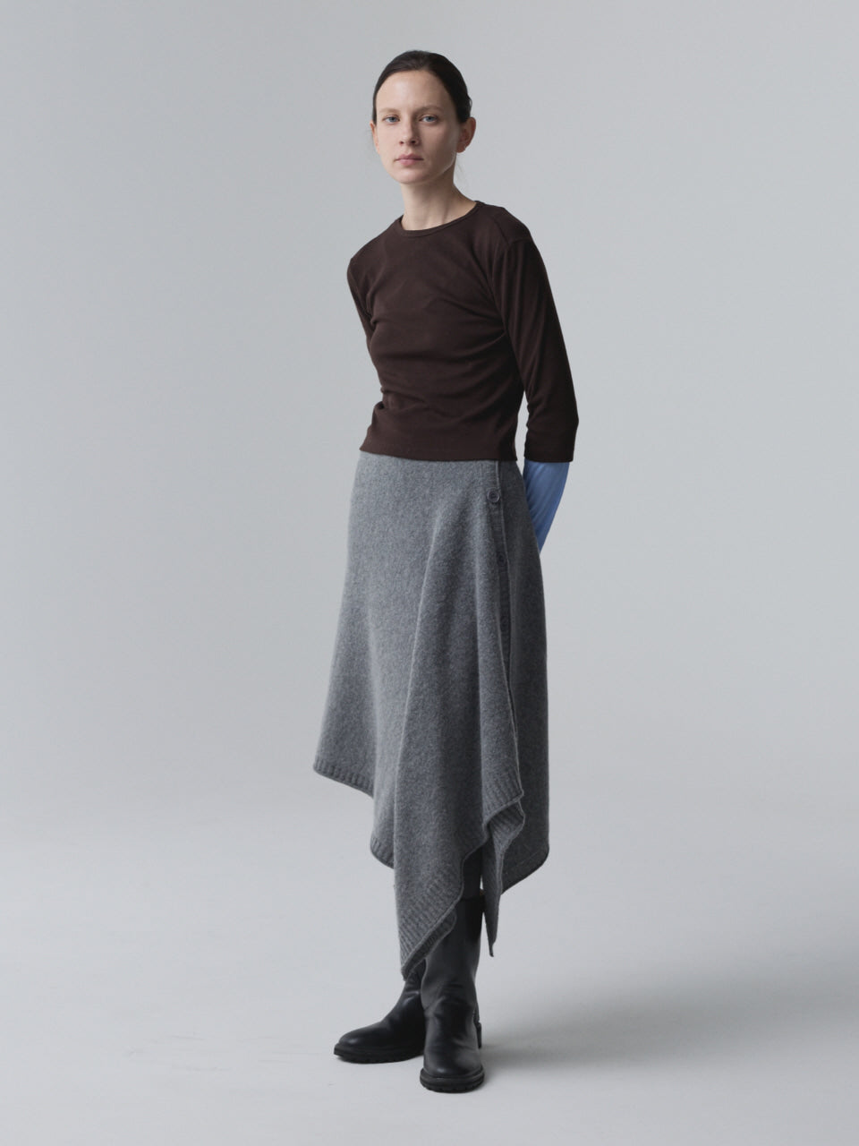 MODULAR WRAP SKIRT_GREY