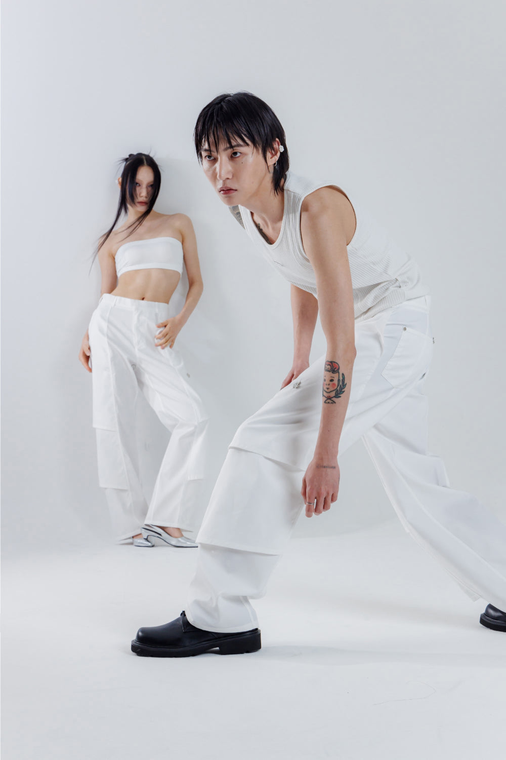 25SS MULTI LAYERED STRAIGHT PANTS_WHITE