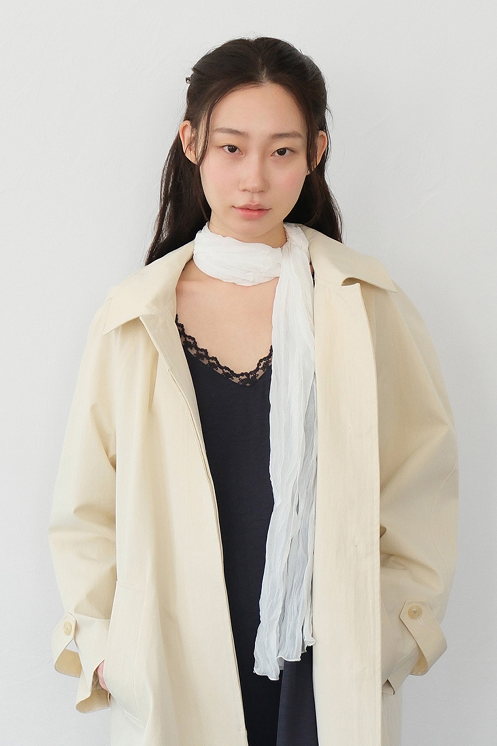 MOUI PLEATS SCARF_IVORY