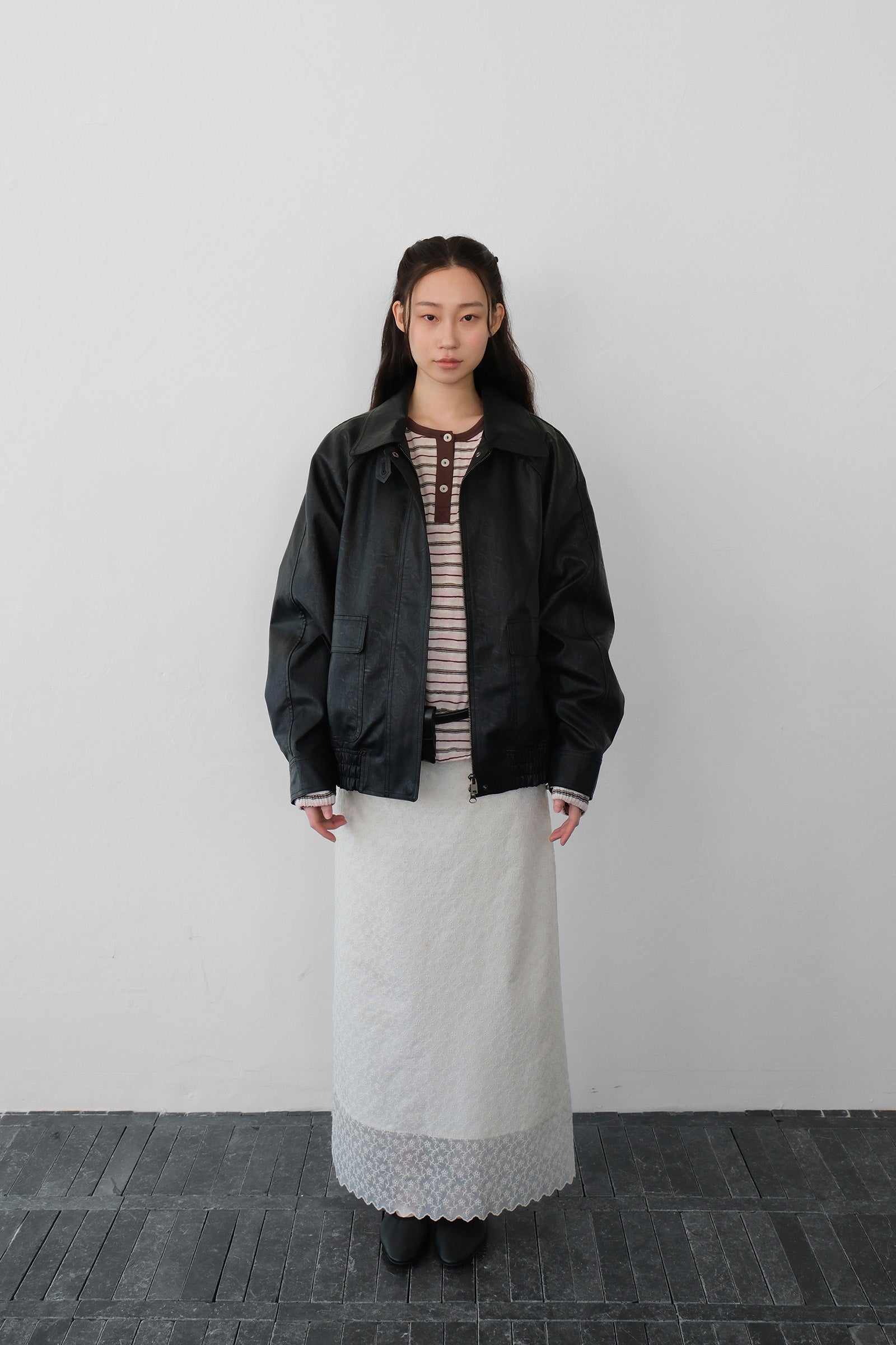 MOUI FAUX LEATHER BLOUSON_BLACK