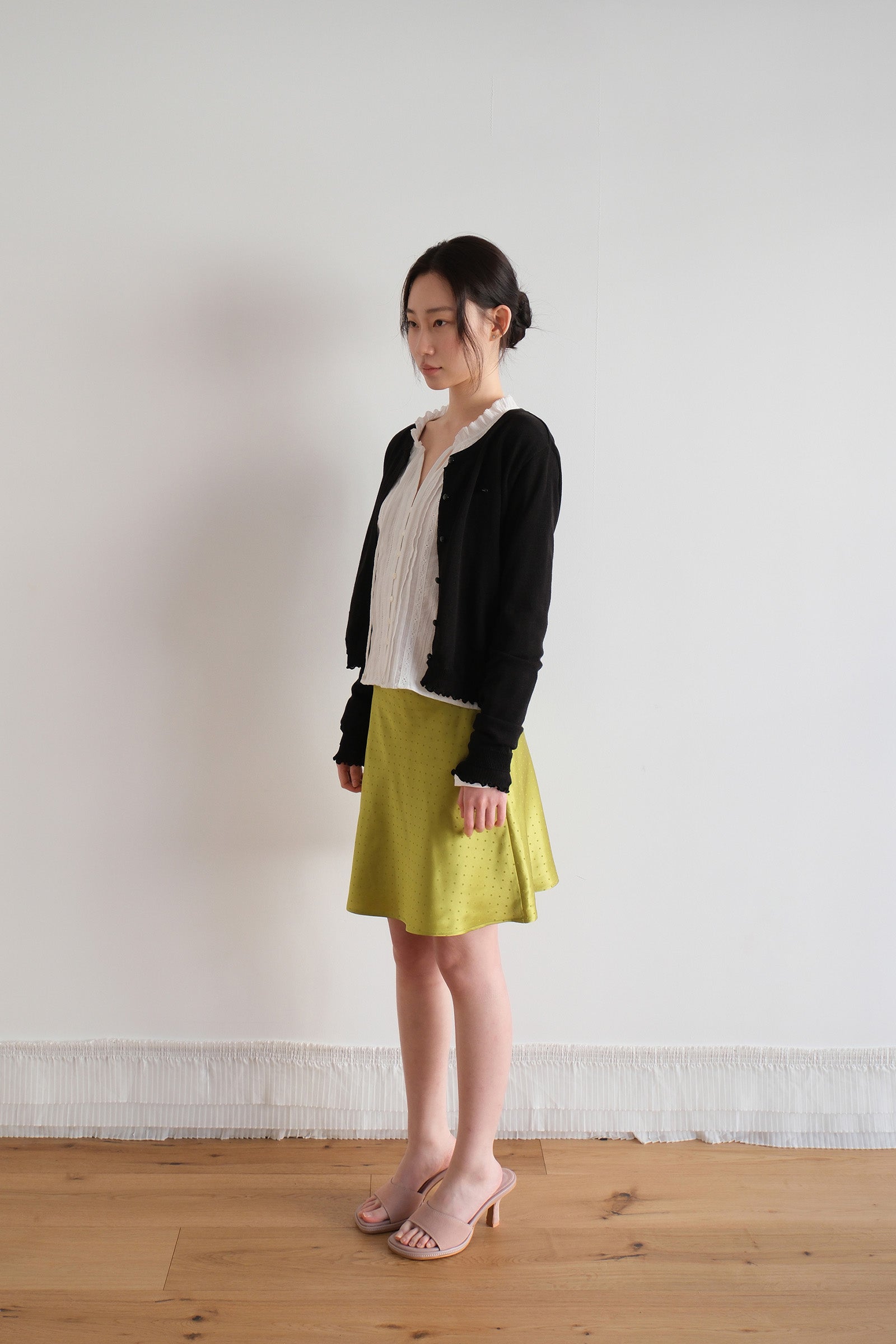 MOUI CARDIGAN À VOLANTS SUPERPOSÉS_NOIR