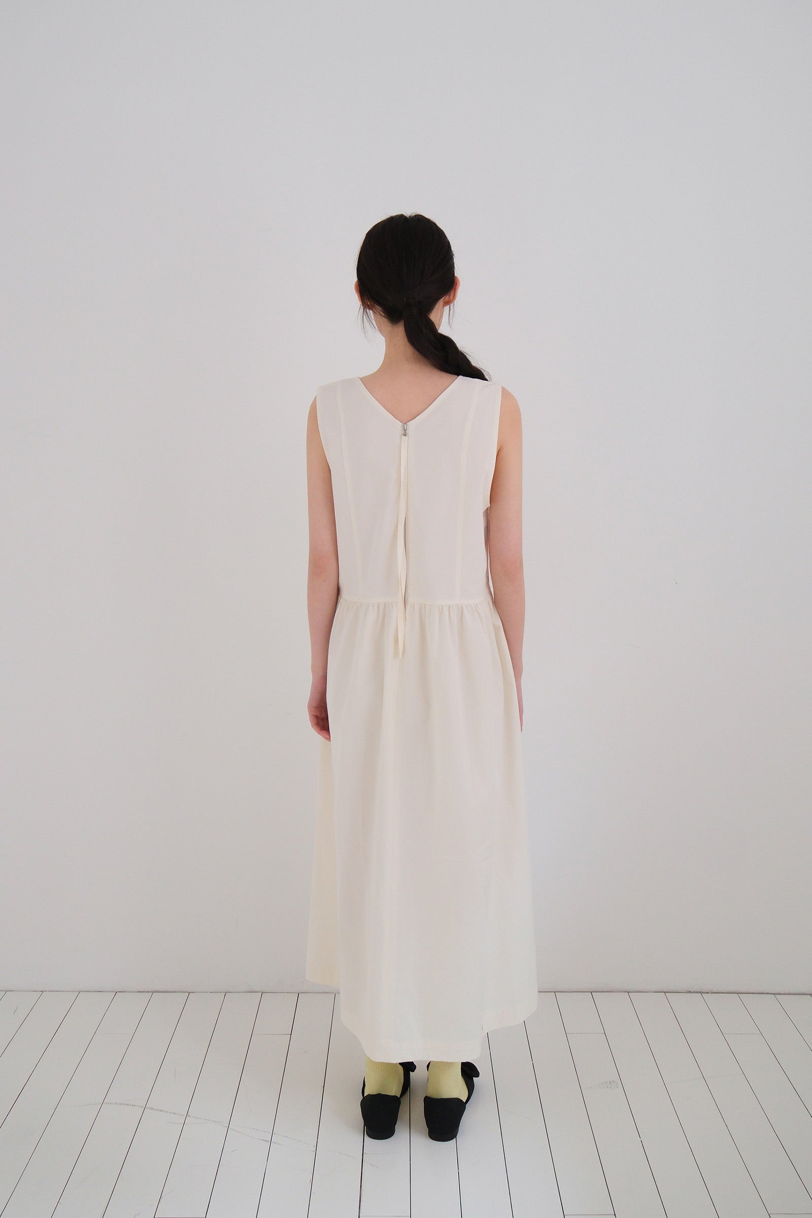 MOUI LINE ROBE MAXI FRONCÉE_CRÈME
