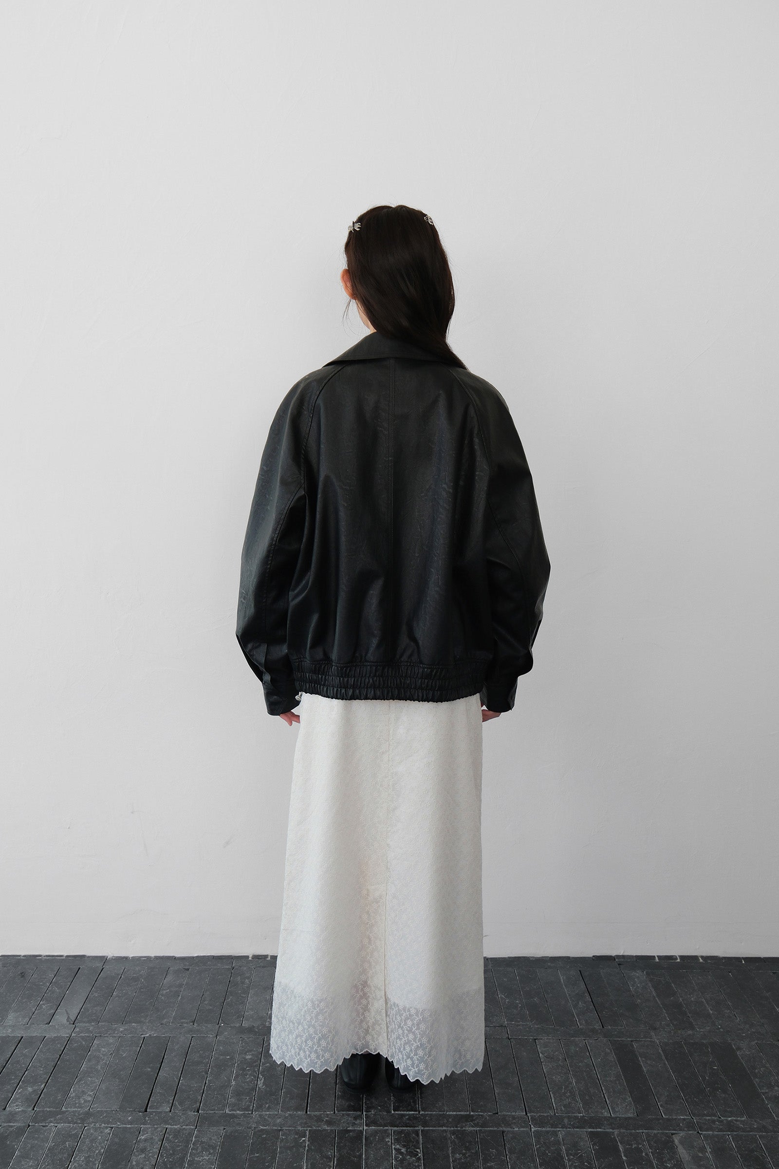 MOUI FAUX LEATHER BLOUSON_BLACK