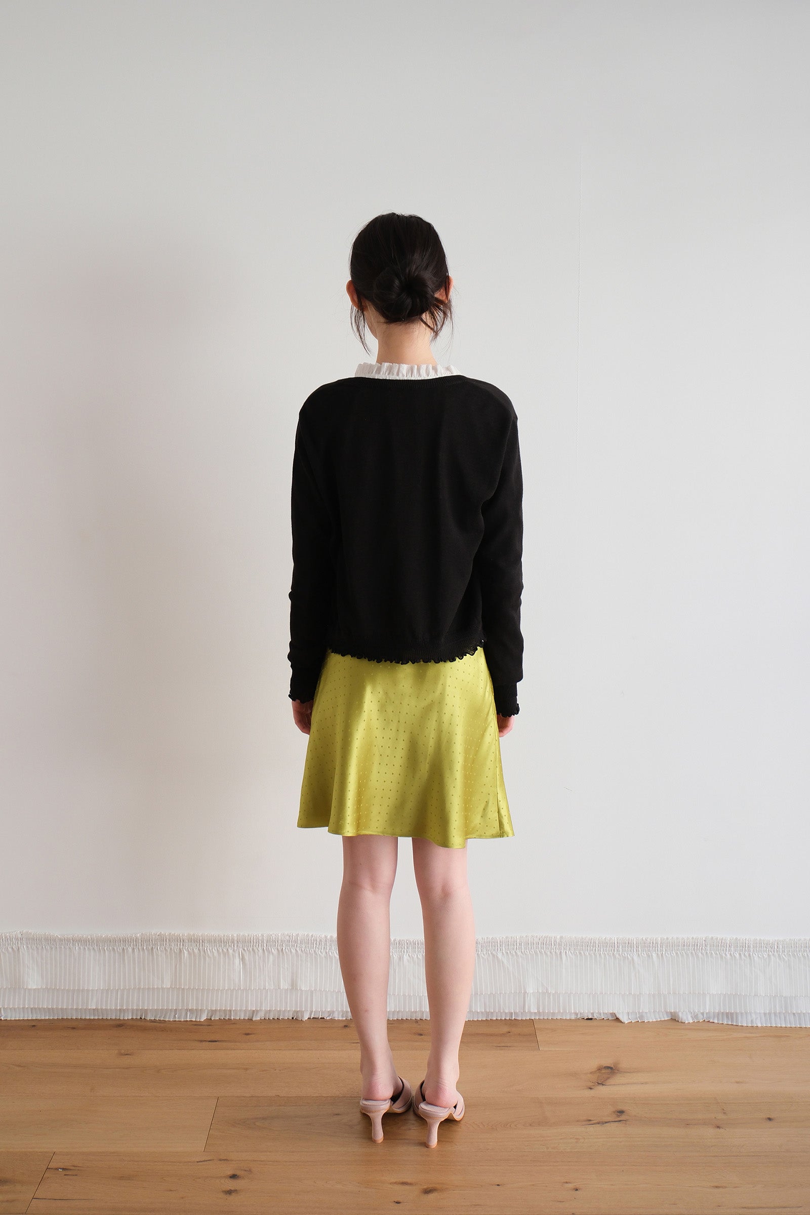 MOUI CARDIGAN À VOLANTS SUPERPOSÉS_NOIR