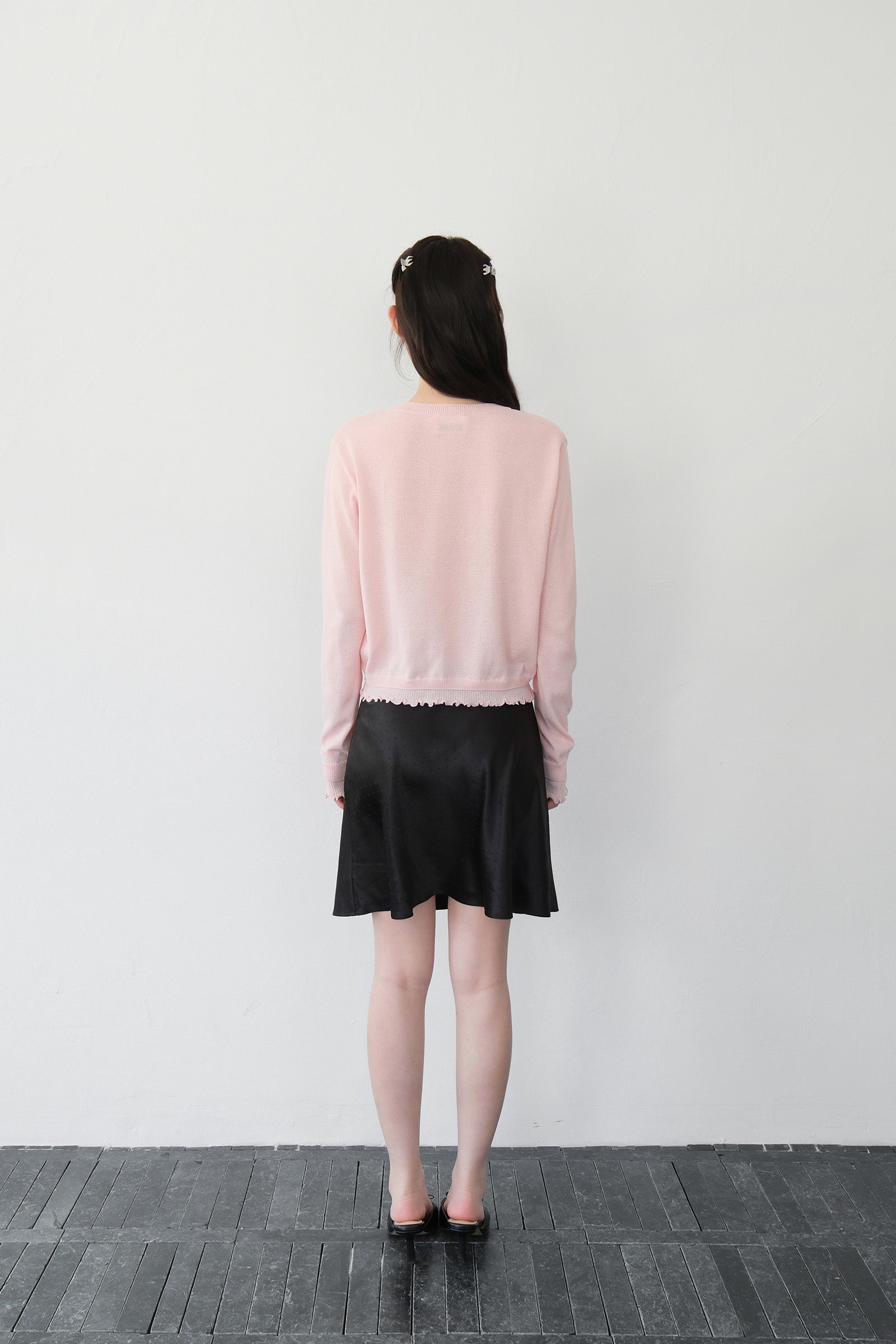 MOUI LAYERED FRILL CARDIGAN_PINK