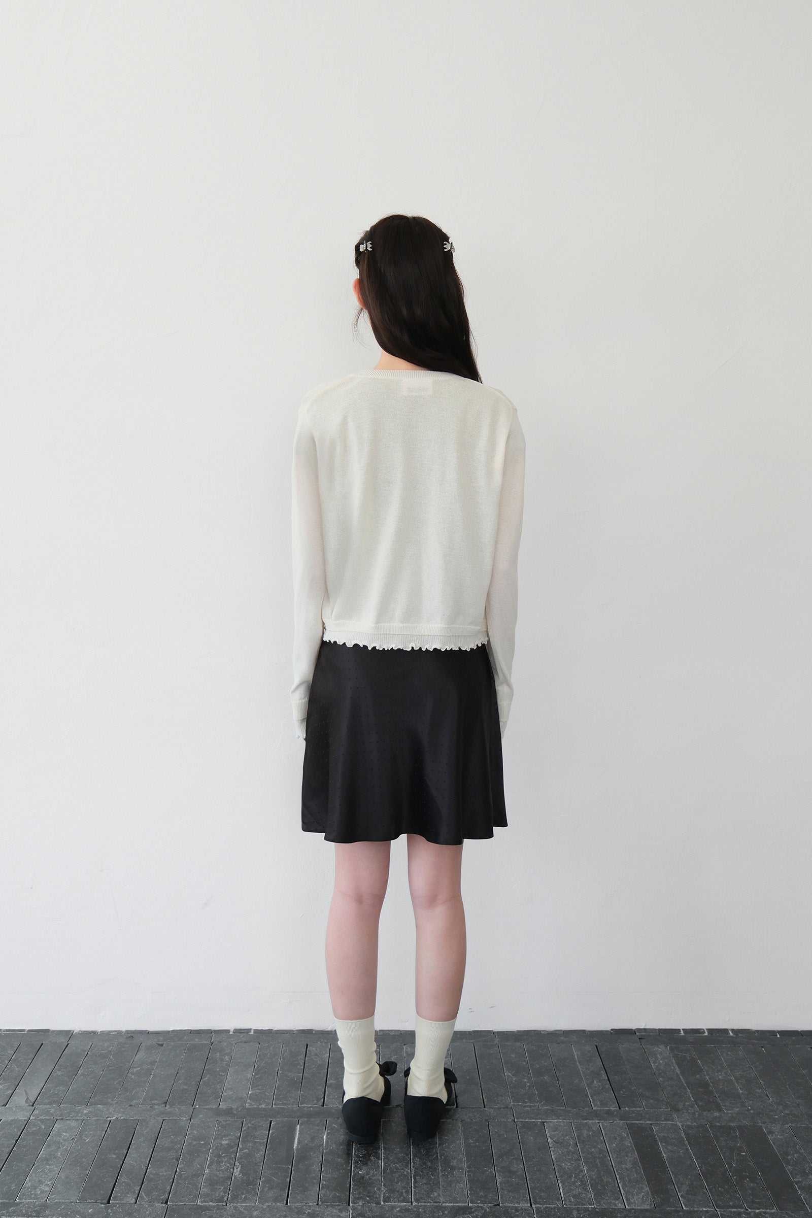 MOUI LAYERED FRILL CARDIGAN_IVORY