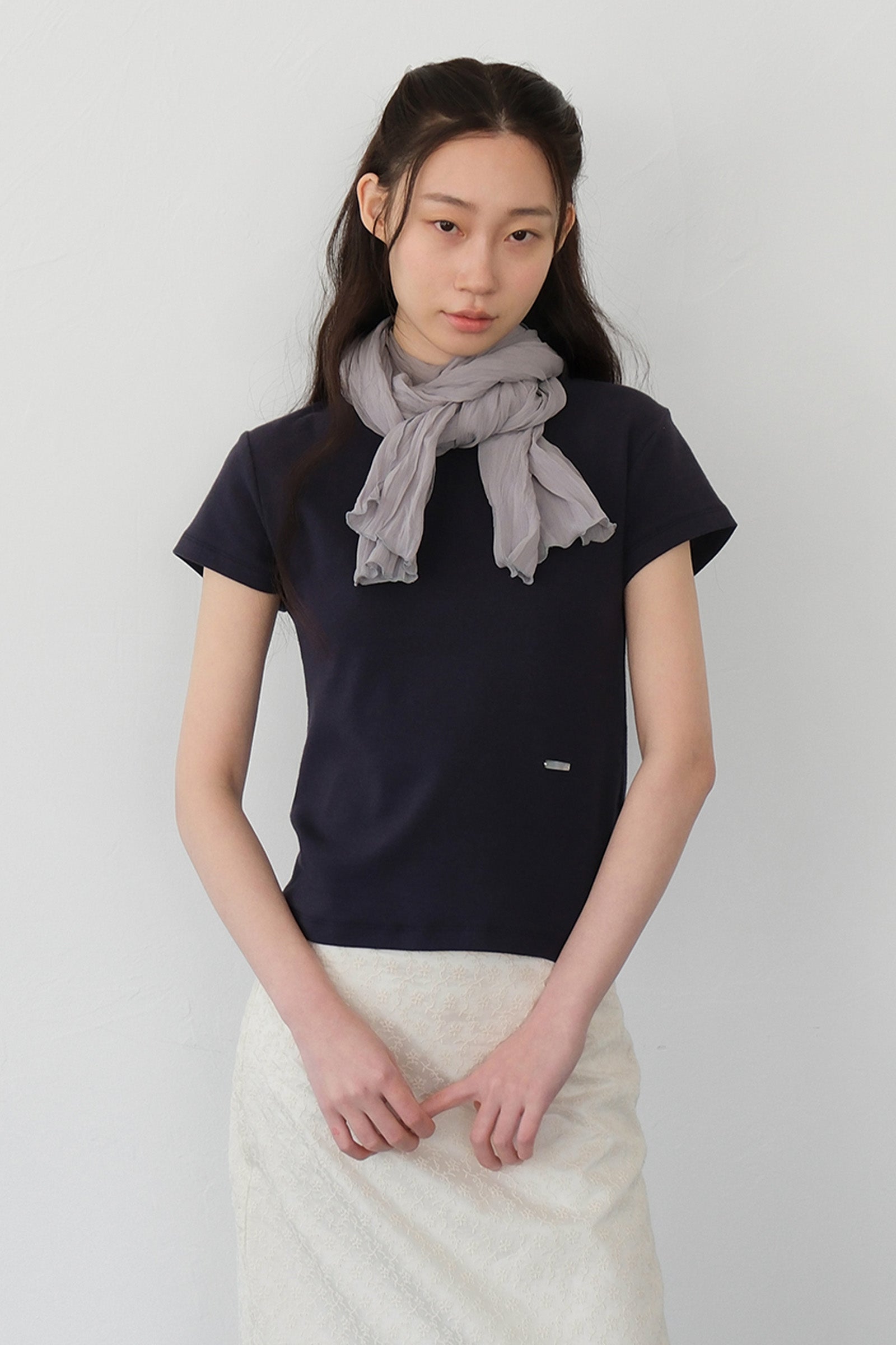 MOUI T-SHIRT EN COTON_BLEU MARINE