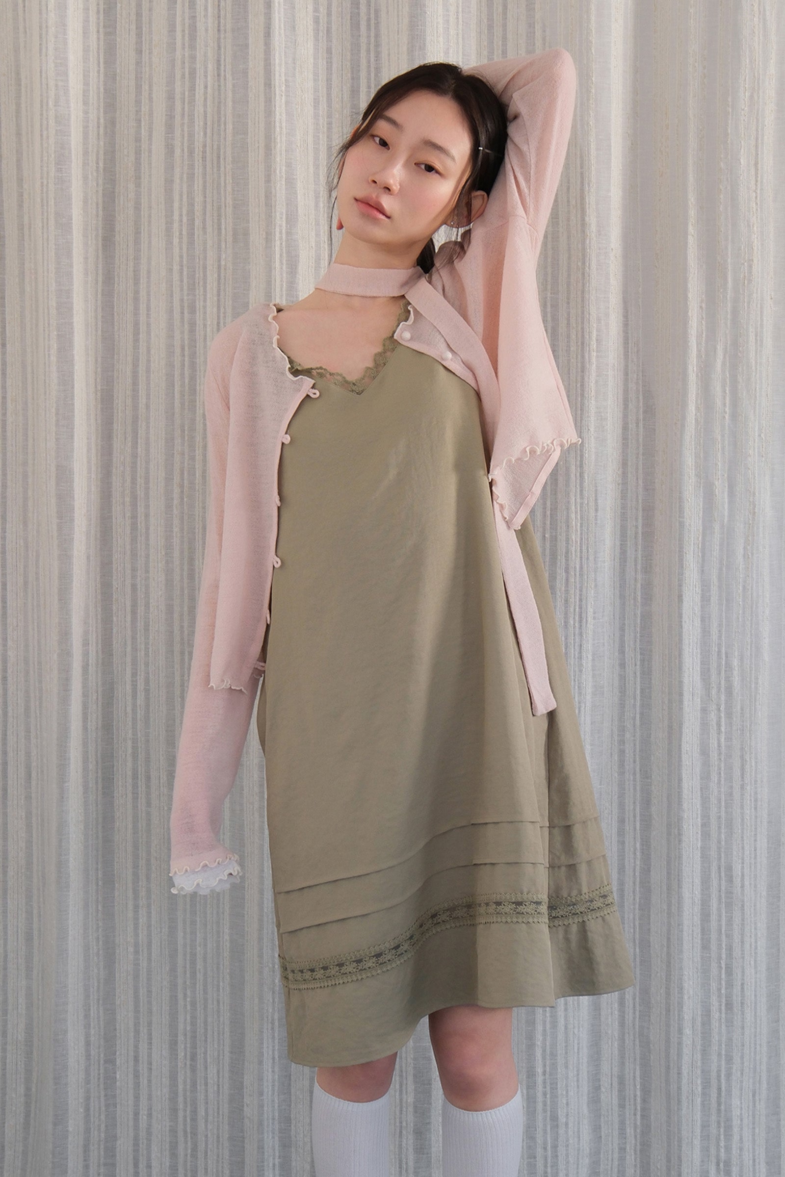 MOUI JAZZ SLEEVELESS DRESS_OLIVE
