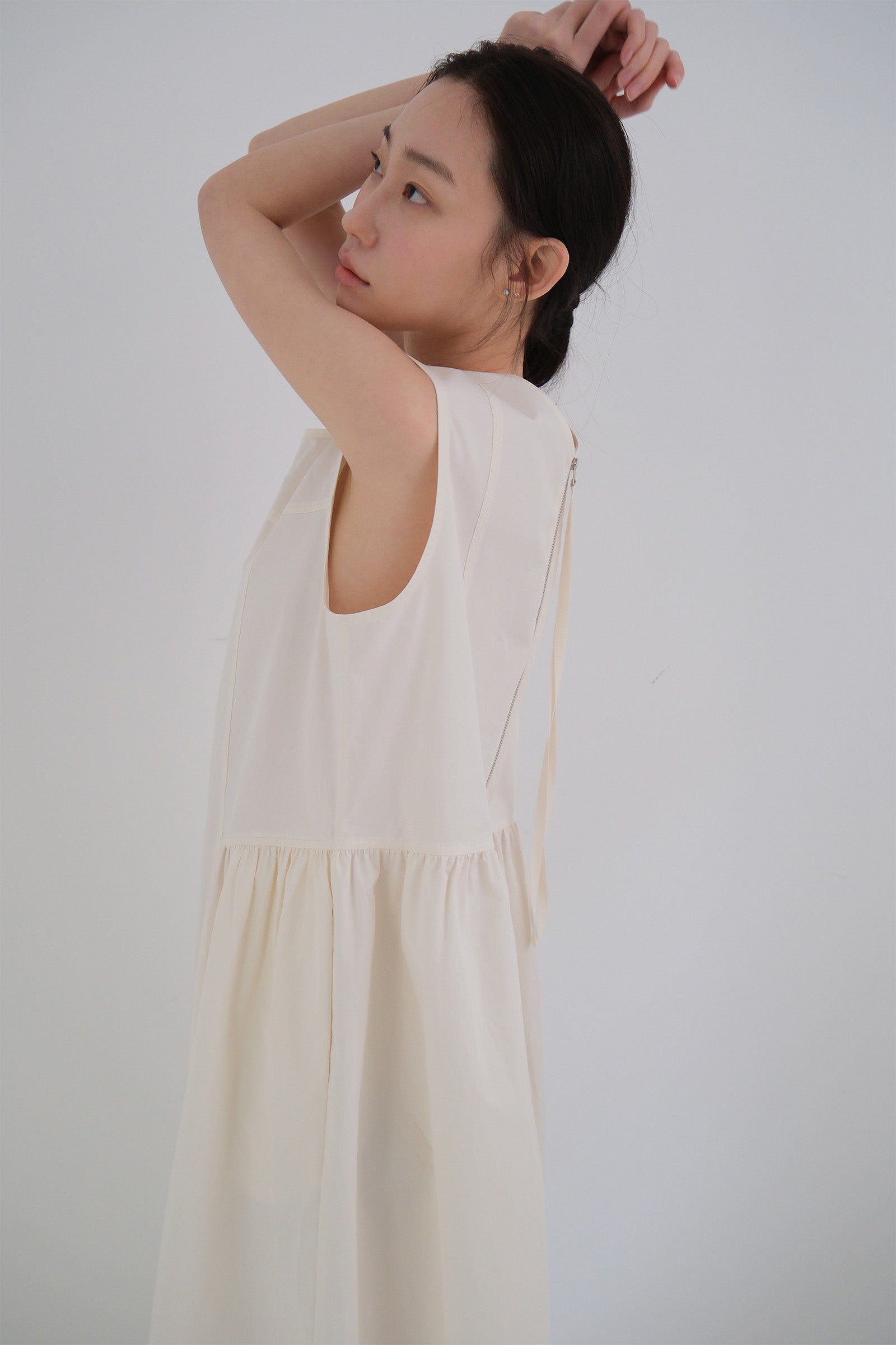 MOUI LINE ROBE MAXI FRONCÉE_CRÈME