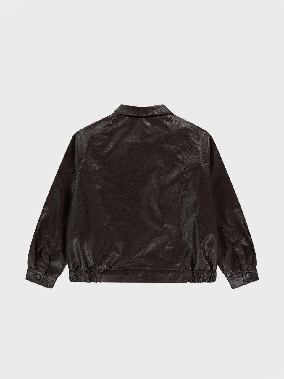 BLOUSON BOMBER EN CUIR ÉCO_MARRON