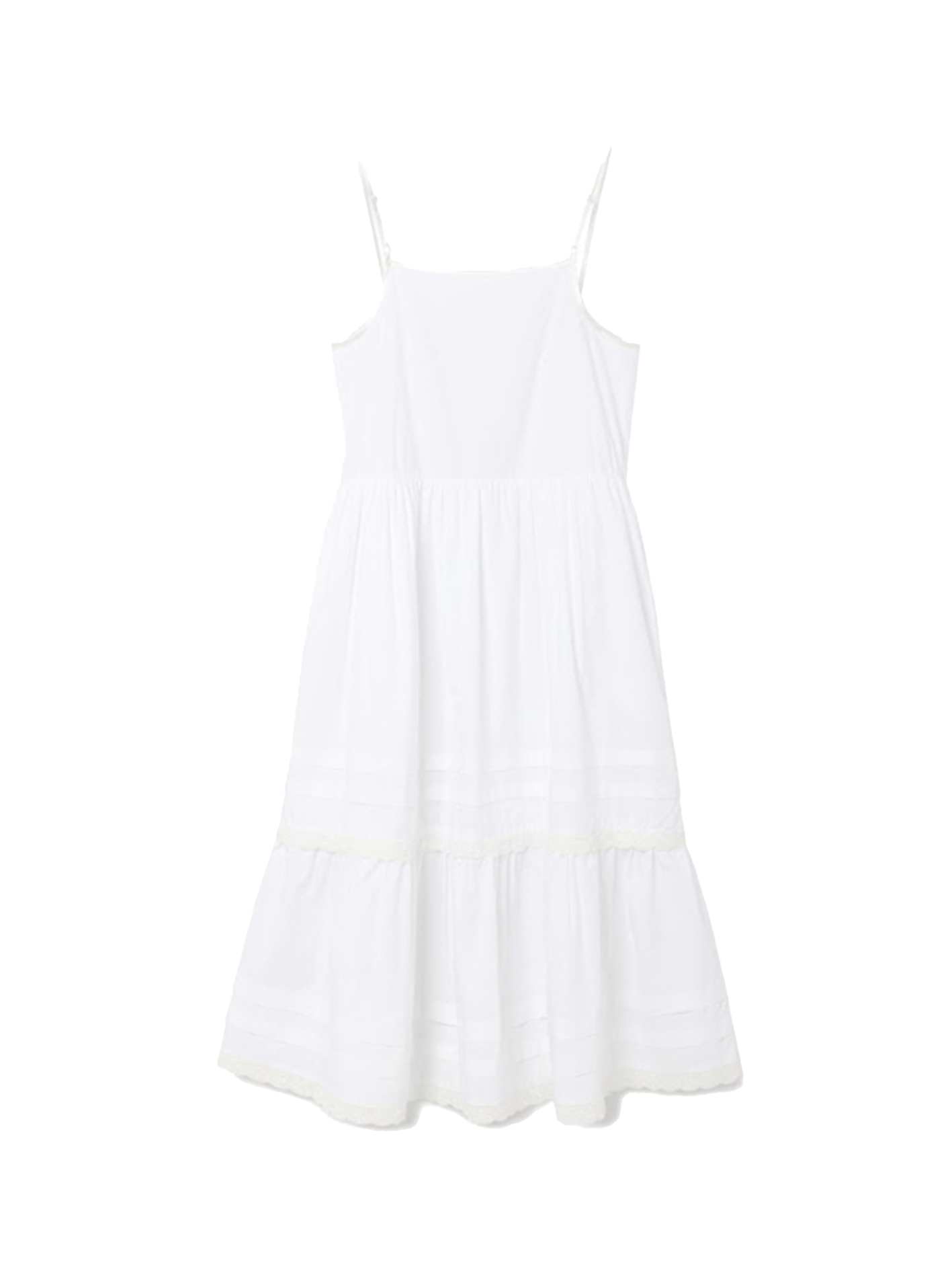 BACK OPEN LACE SHIRRING DRESS_WHITE
