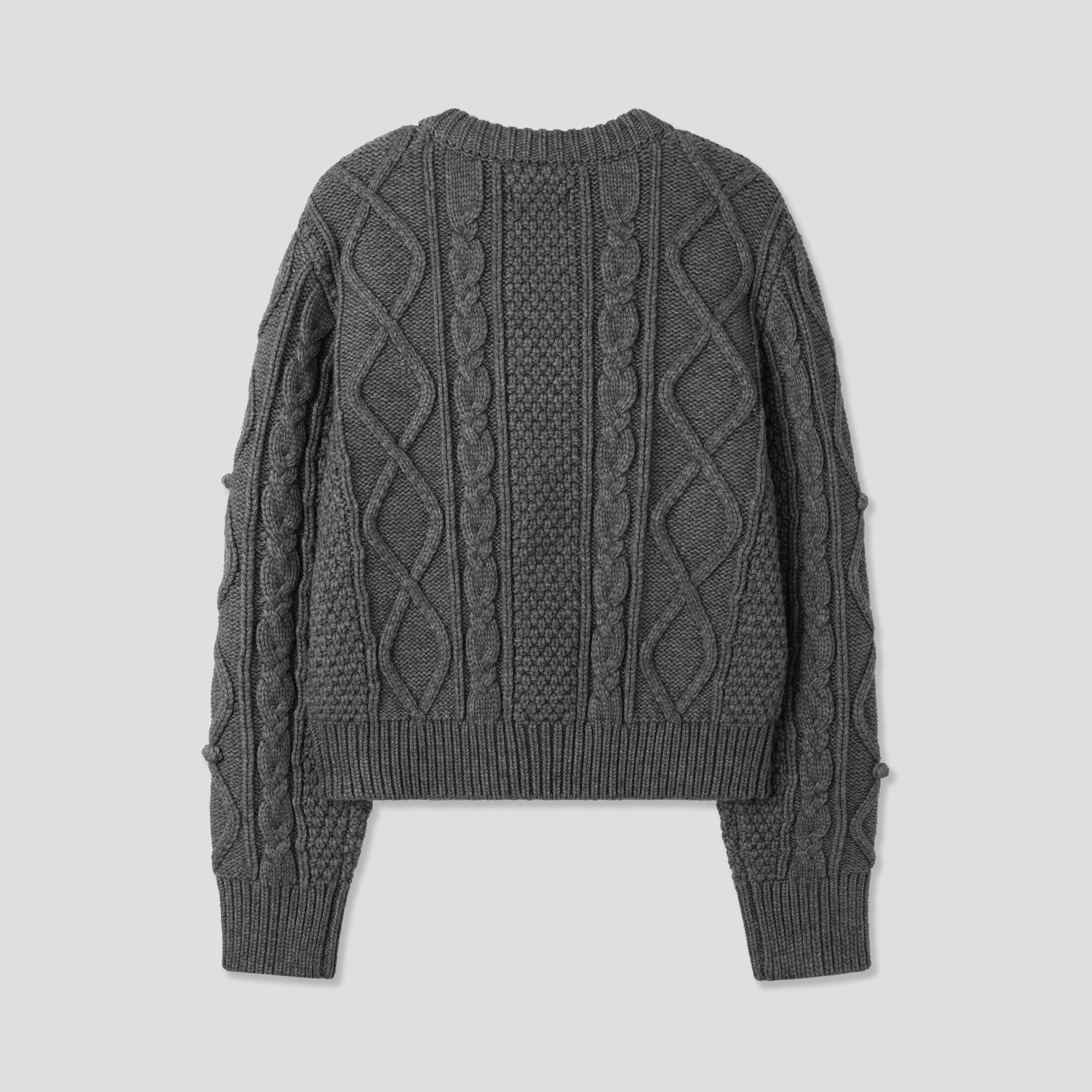 BELL CABLE KNIT_CHARCOAL