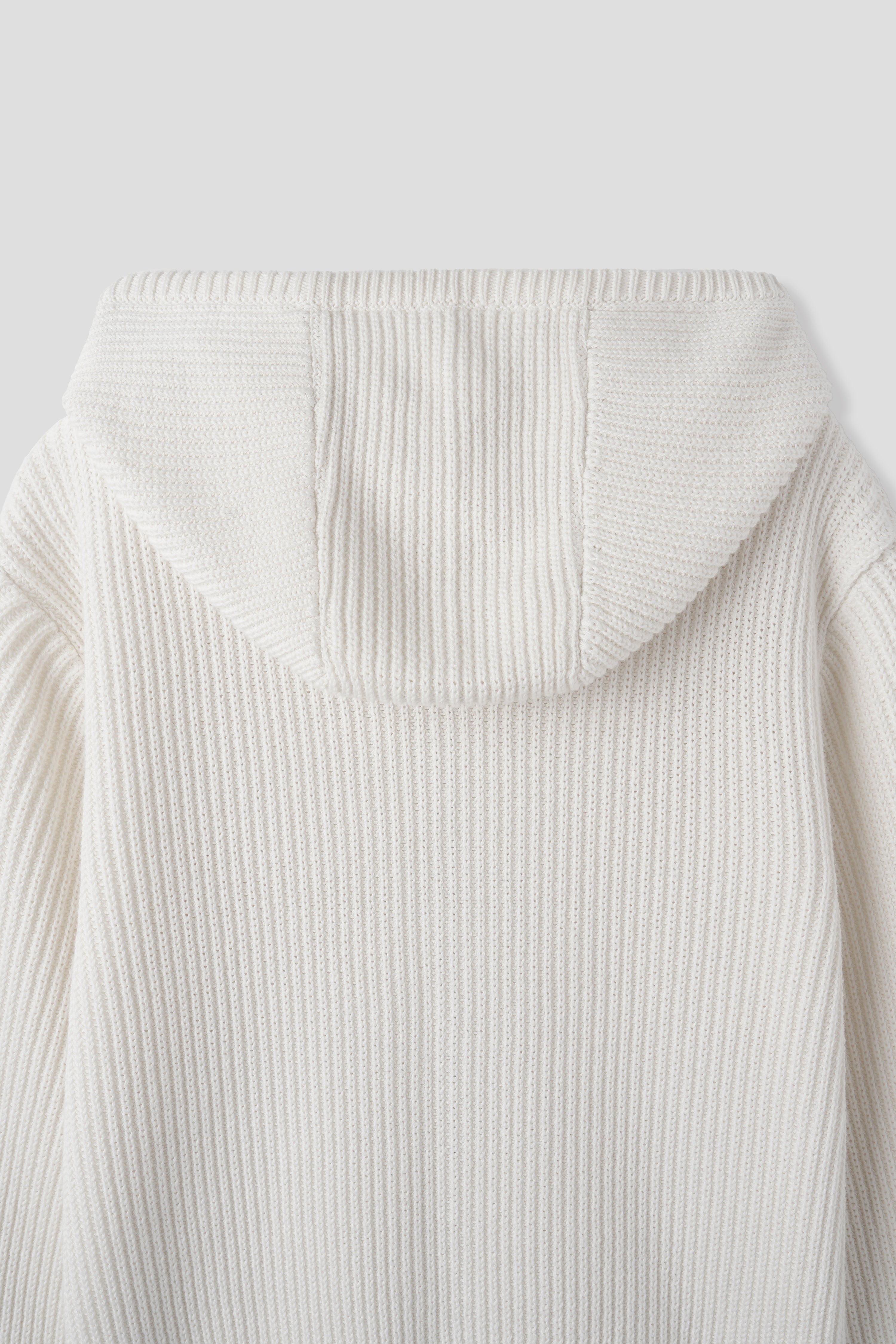 HAZI HOOD KNIT ZIP UP_IVORY