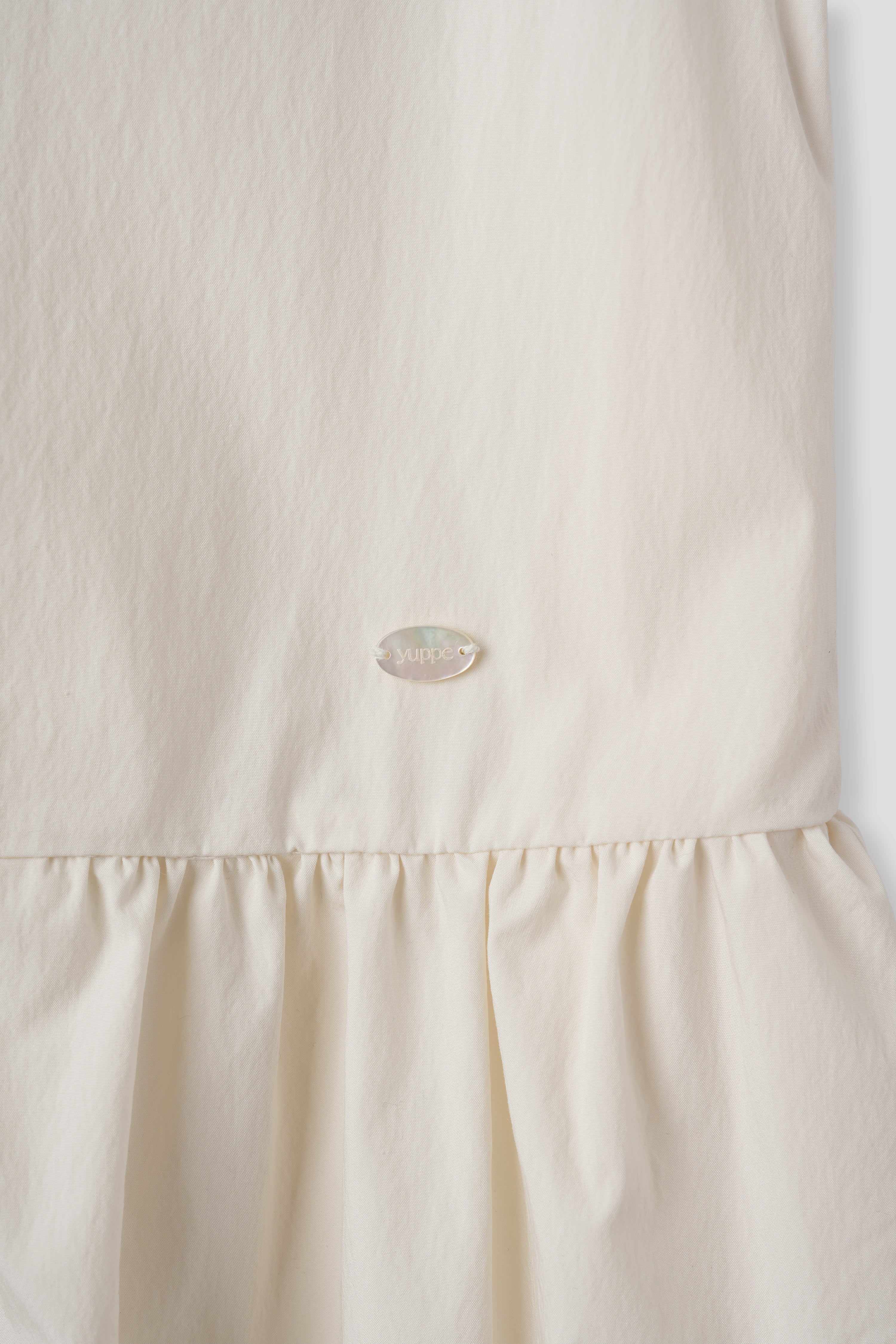 BALLOON SHIRRING DRESS_IVORY