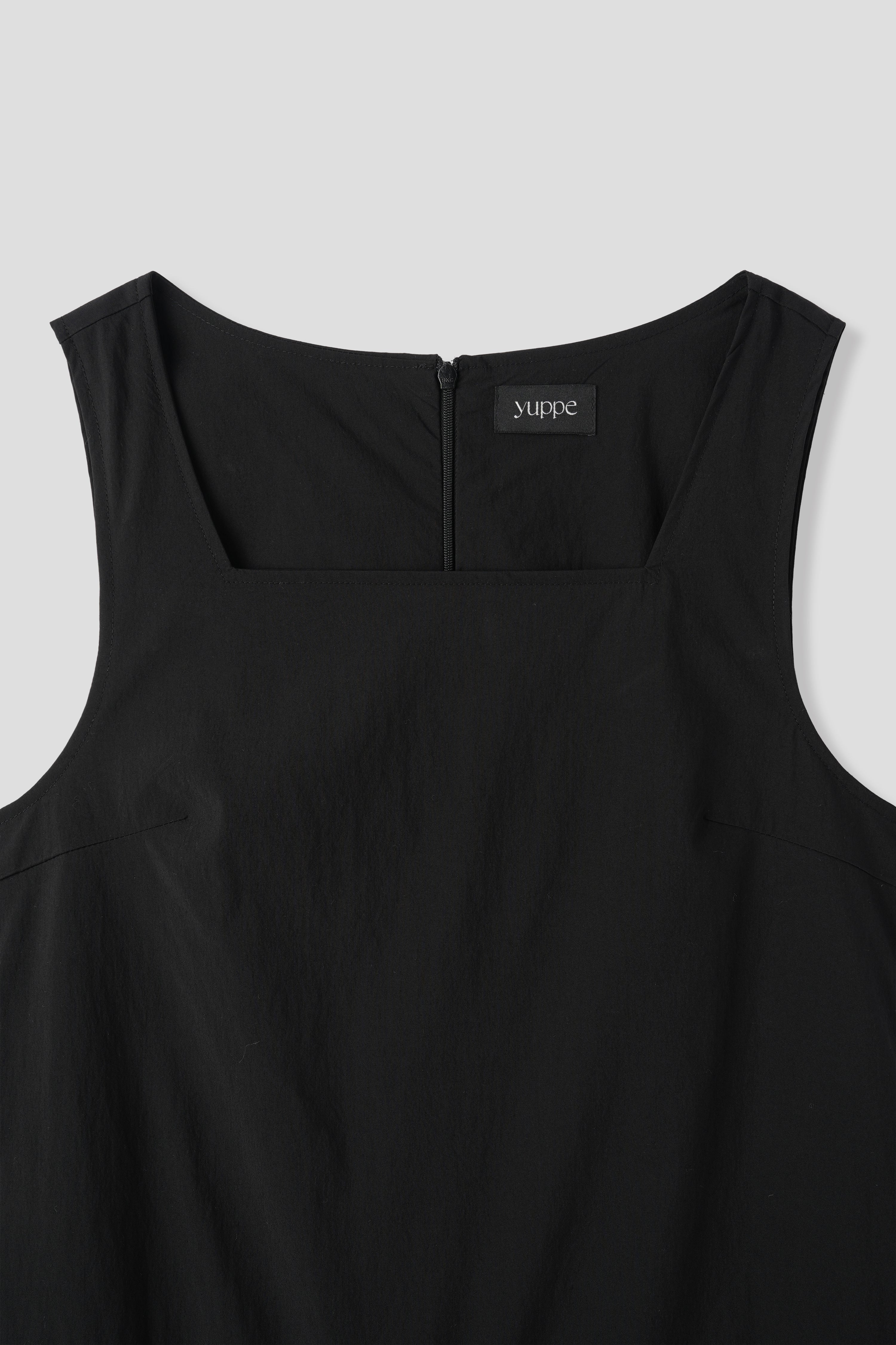 BALLOON SHIRRING DRESS_BLACK