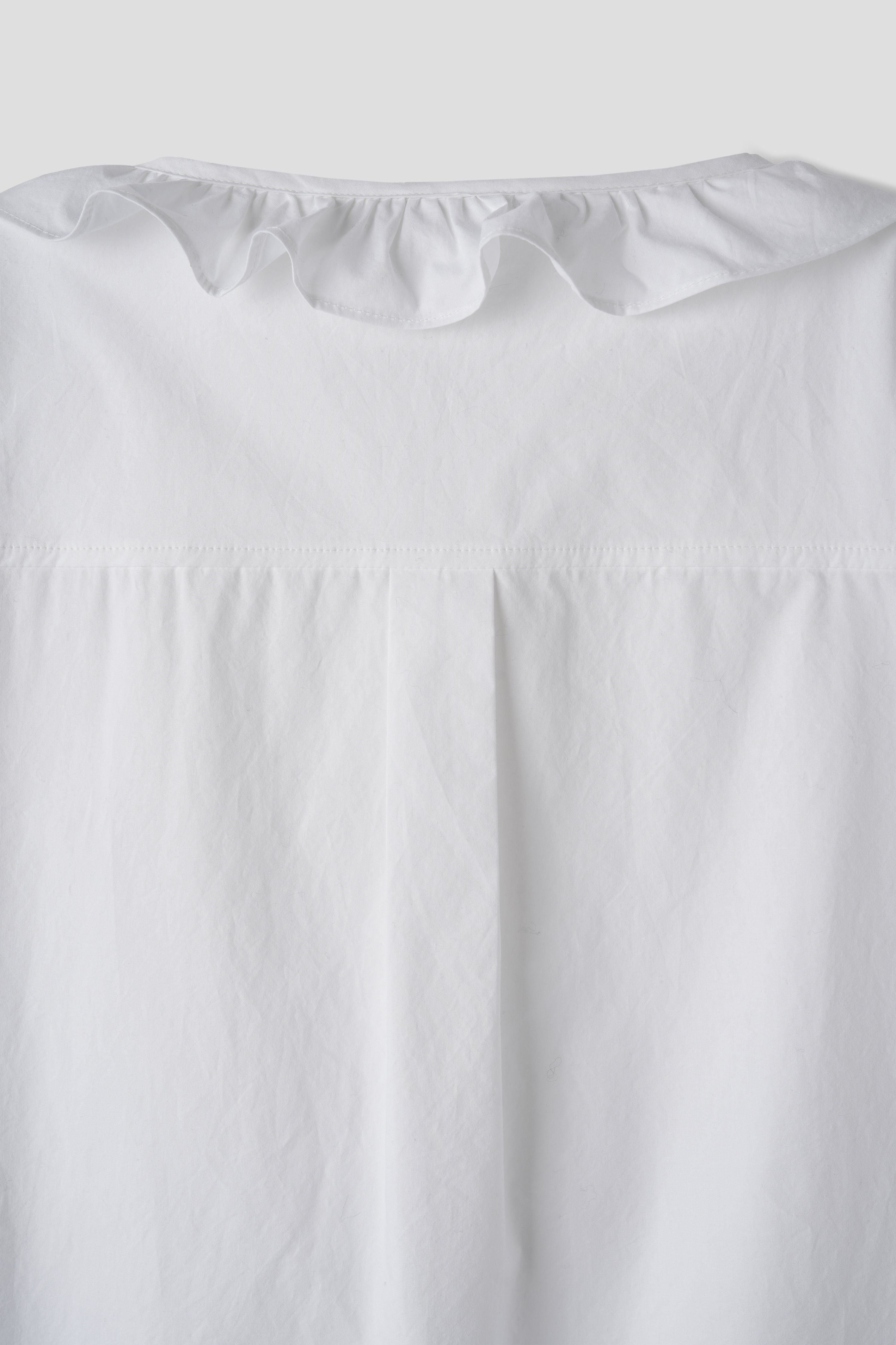 FRILL TUCKED SHIRT_WHITE