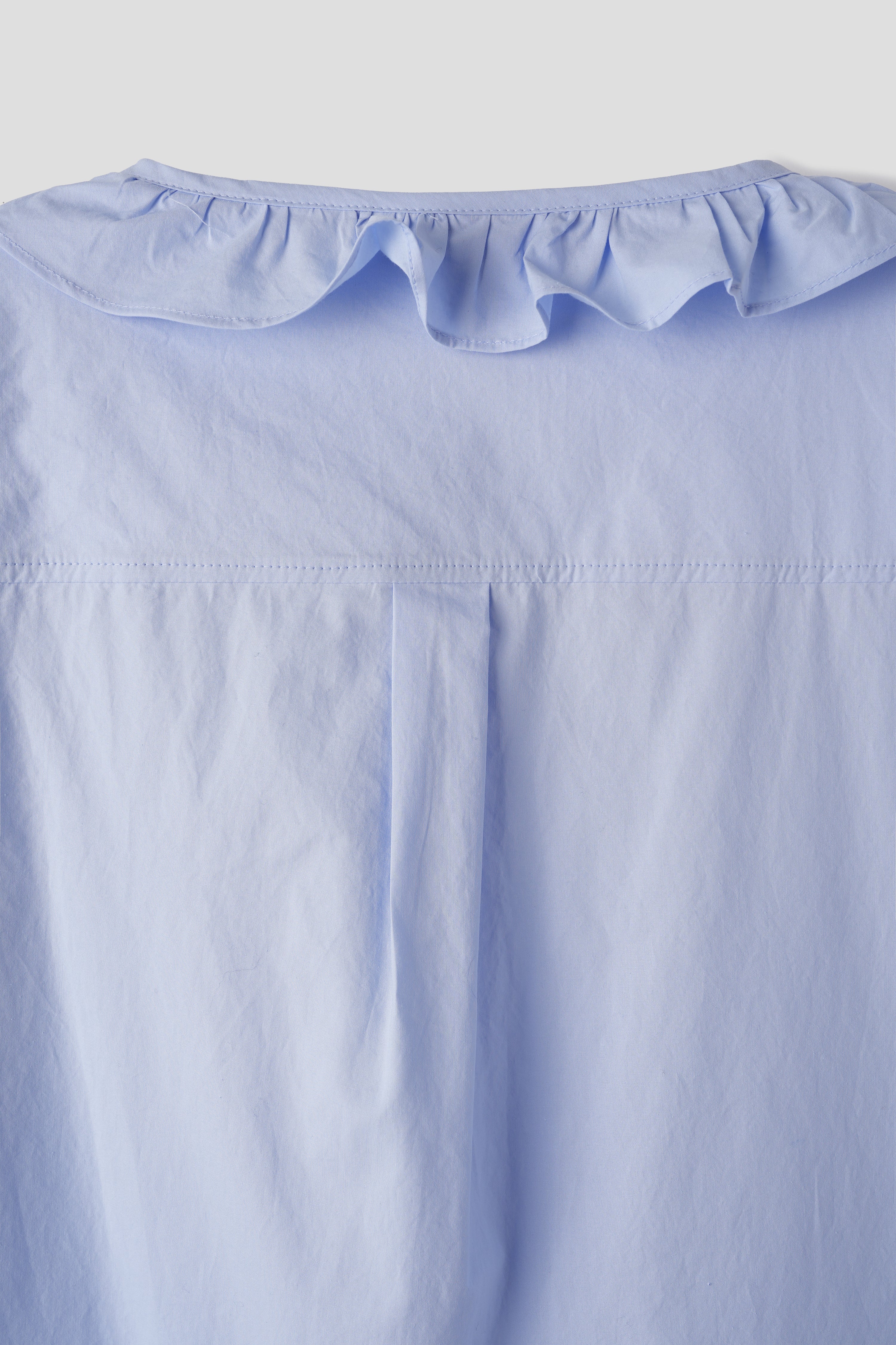 FRILL TUCKED SHIRT_SKY BLUE