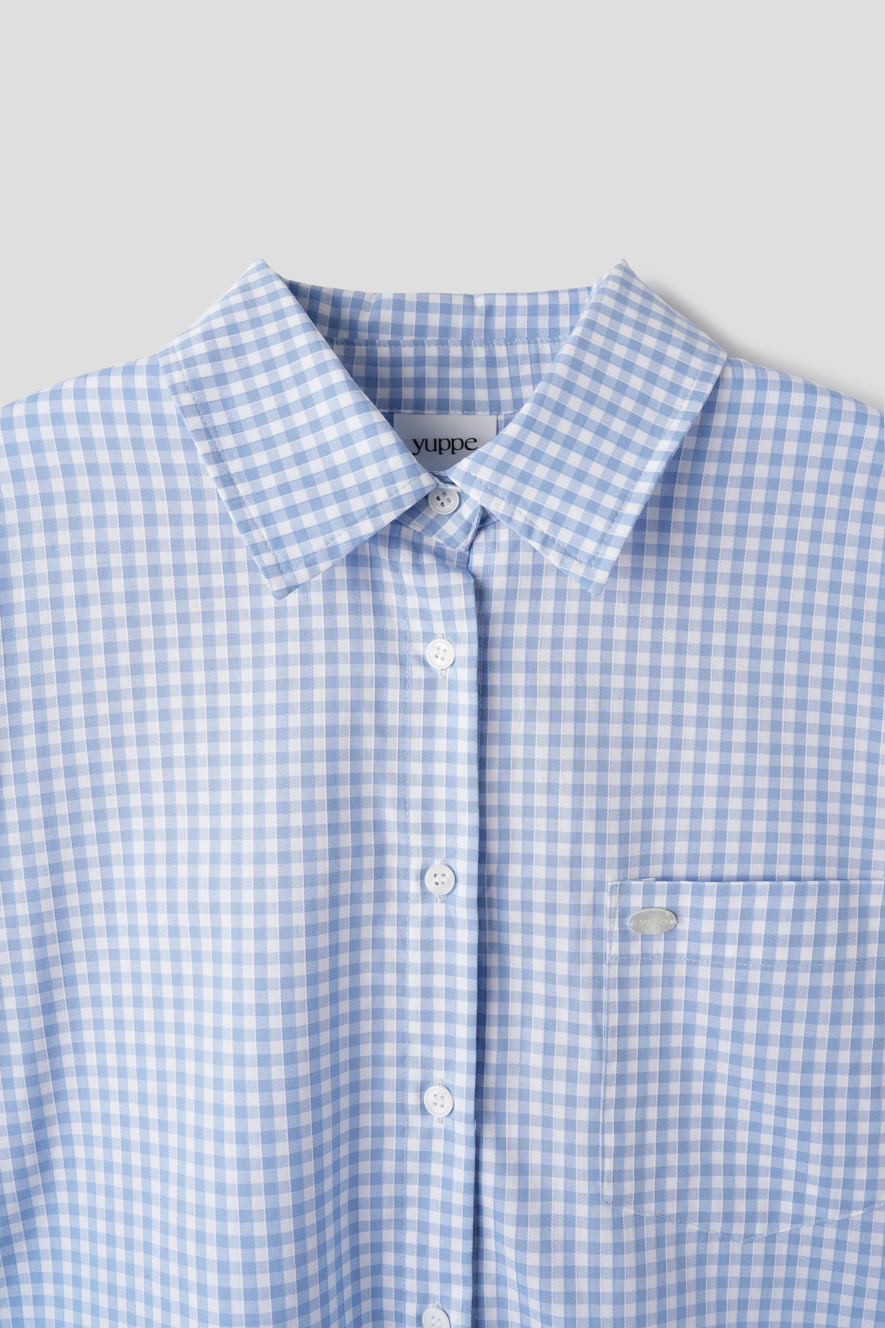 GINGHAM CHECK SHIRT_SKYBLUE