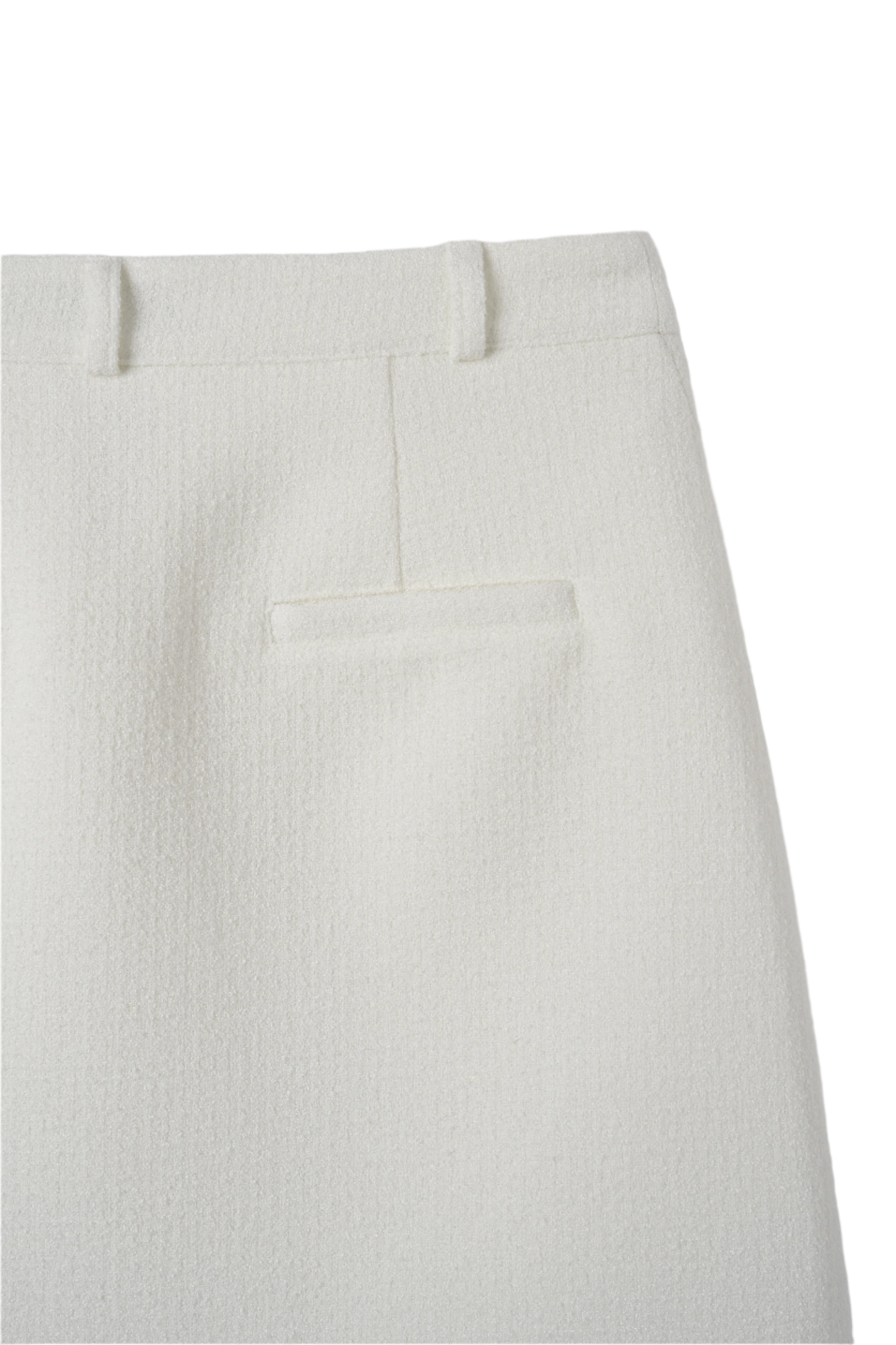 PLEATED TWEED SKIRT_IVORY