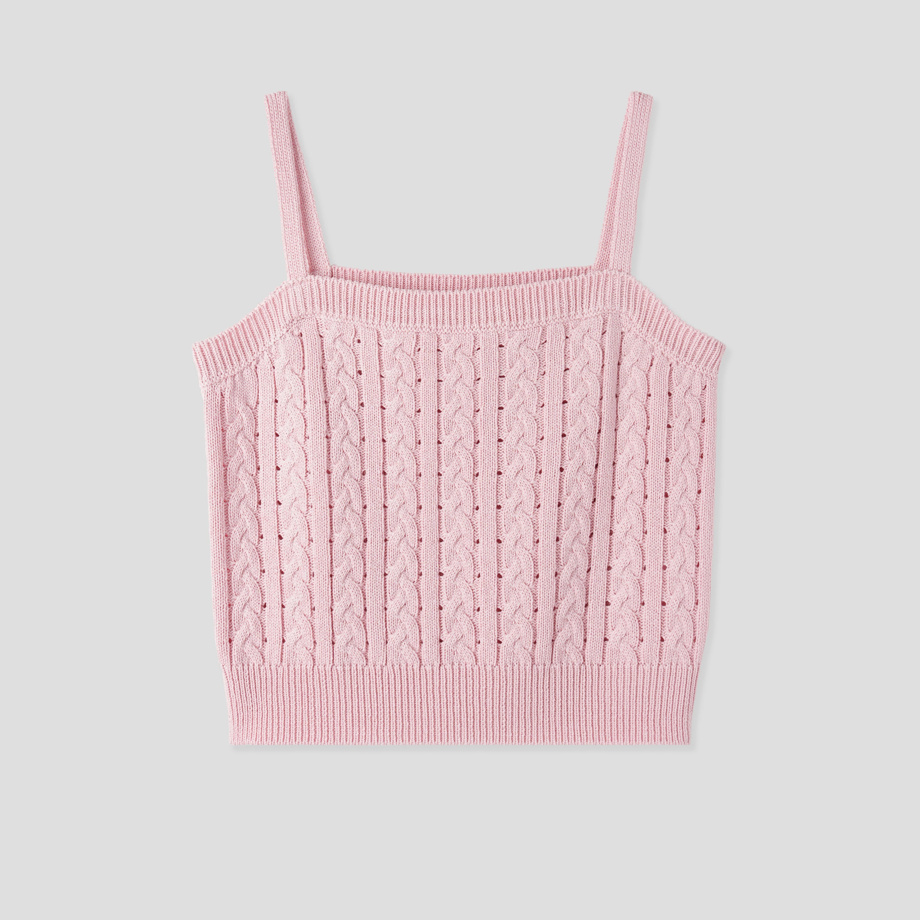 PE25 ENSEMBLE CARDIGAN TORSADÉ EN DENTELLE _ROSE