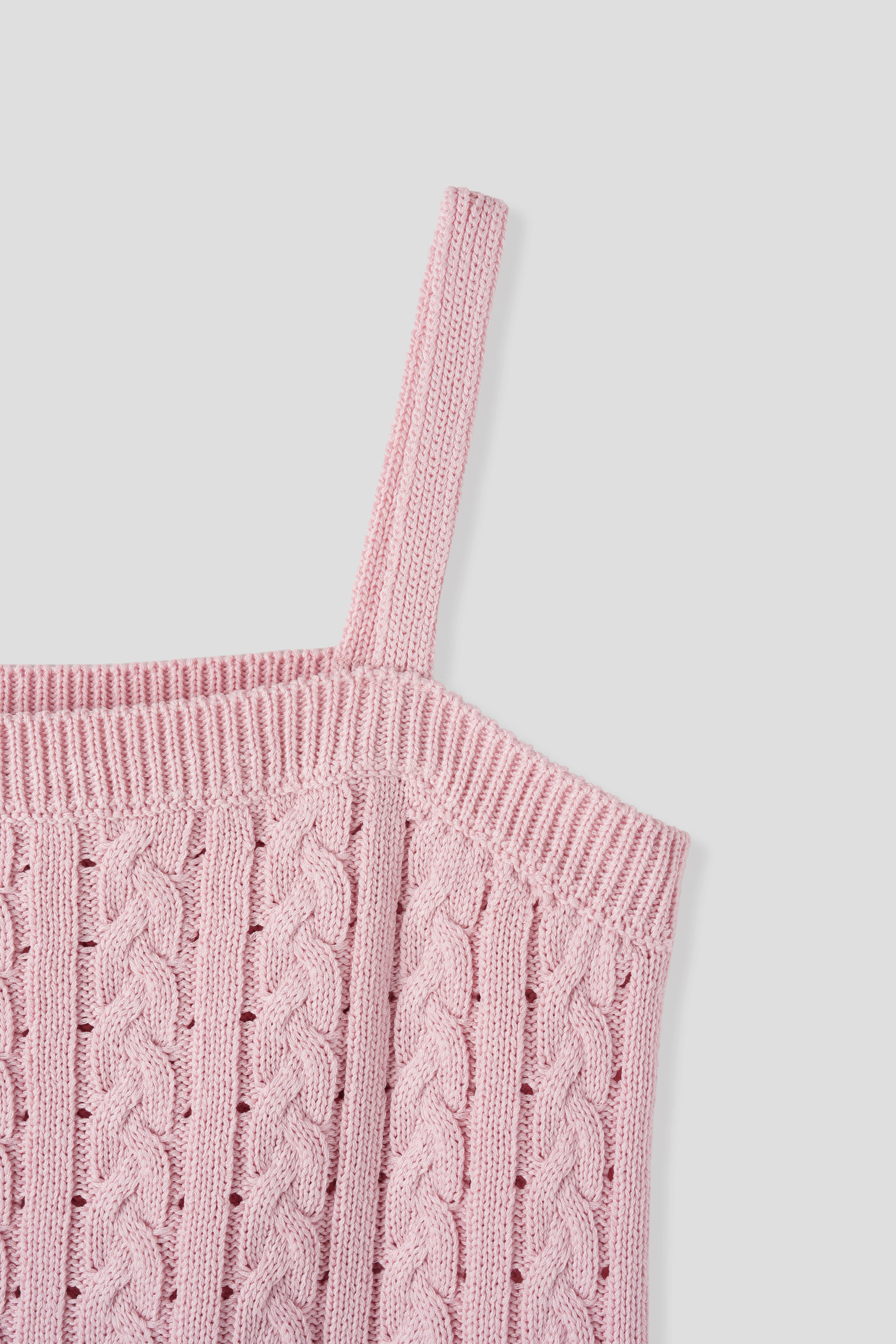 PE25 ENSEMBLE CARDIGAN TORSADÉ EN DENTELLE _ROSE