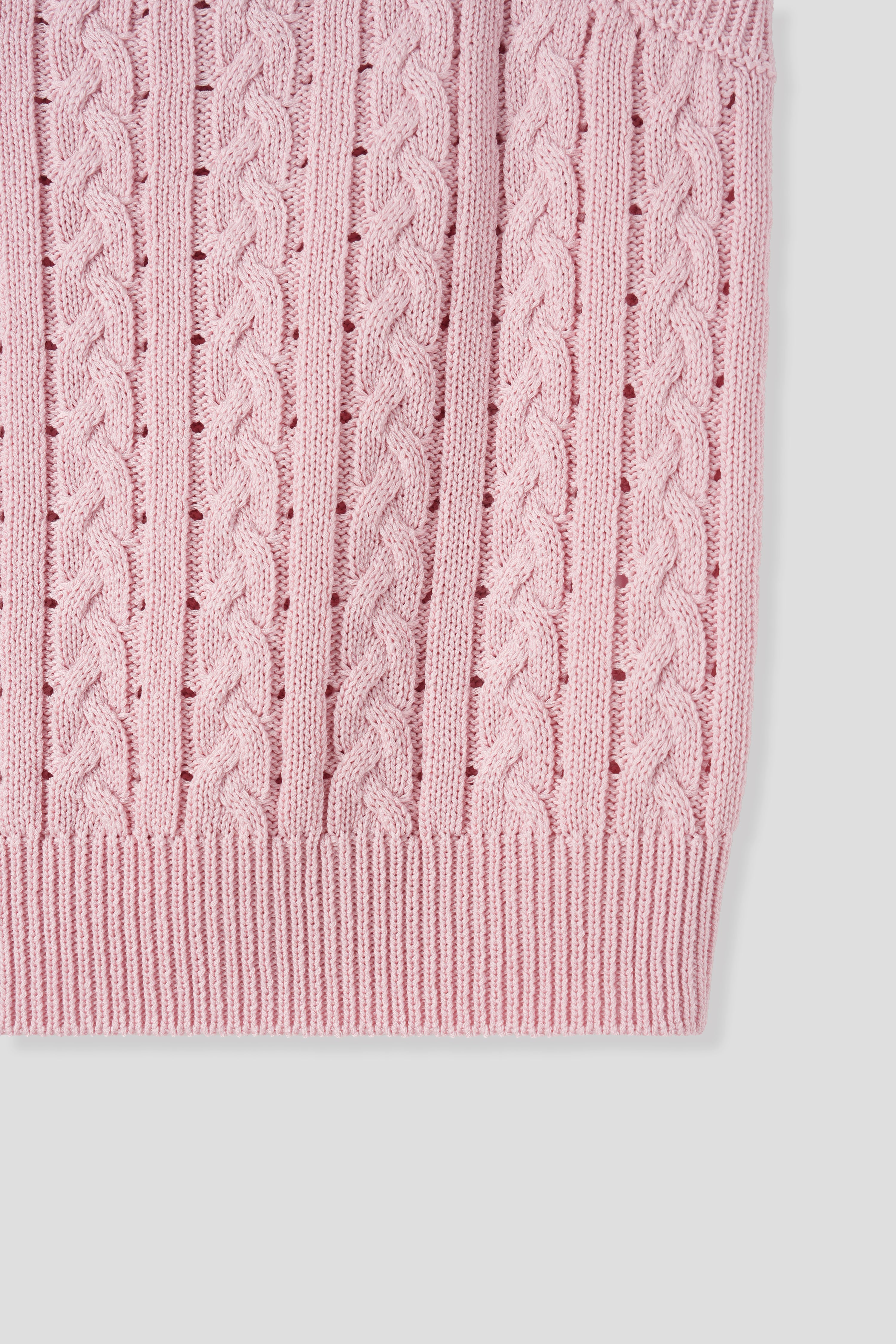 PE25 ENSEMBLE CARDIGAN TORSADÉ EN DENTELLE _ROSE
