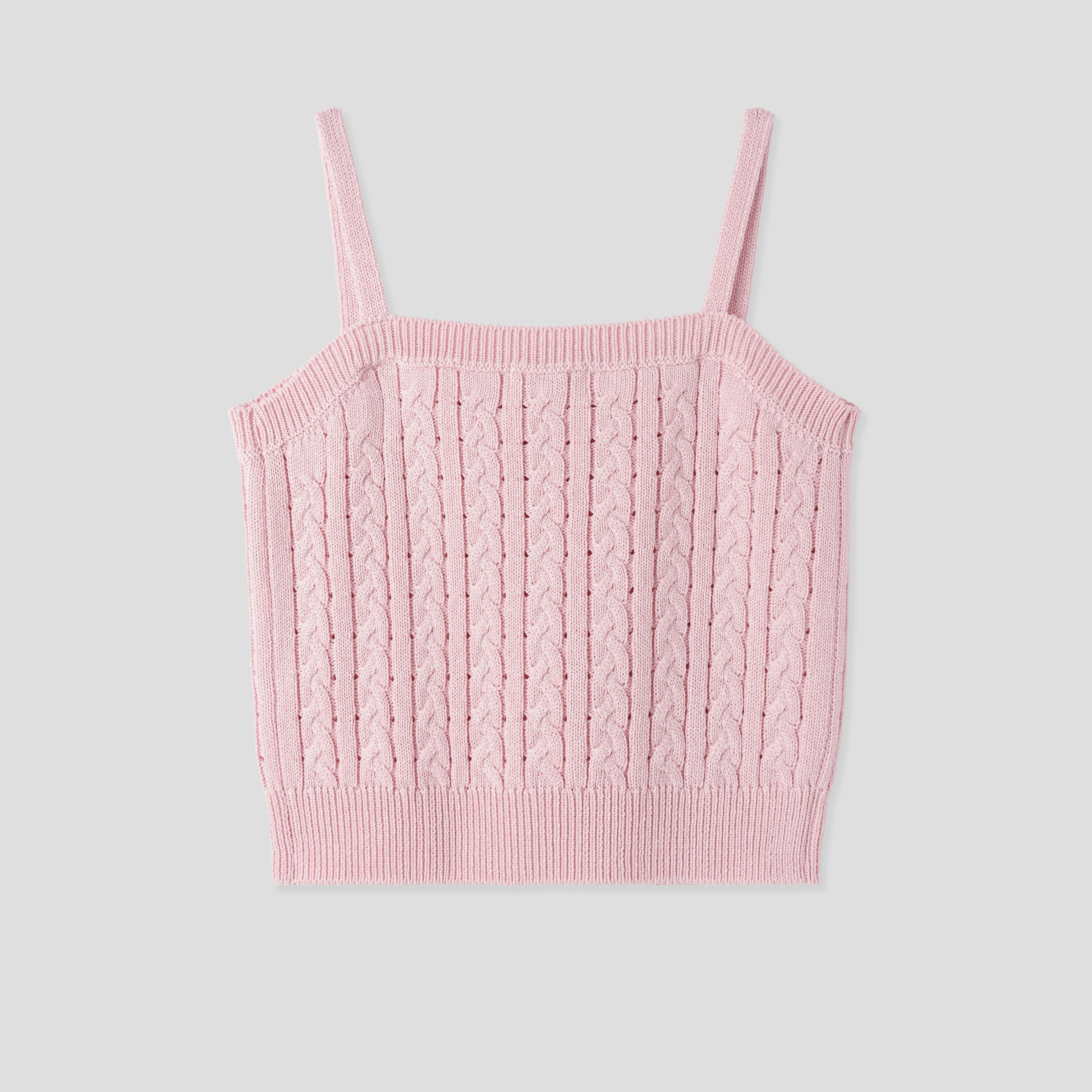 PE25 ENSEMBLE CARDIGAN TORSADÉ EN DENTELLE _ROSE