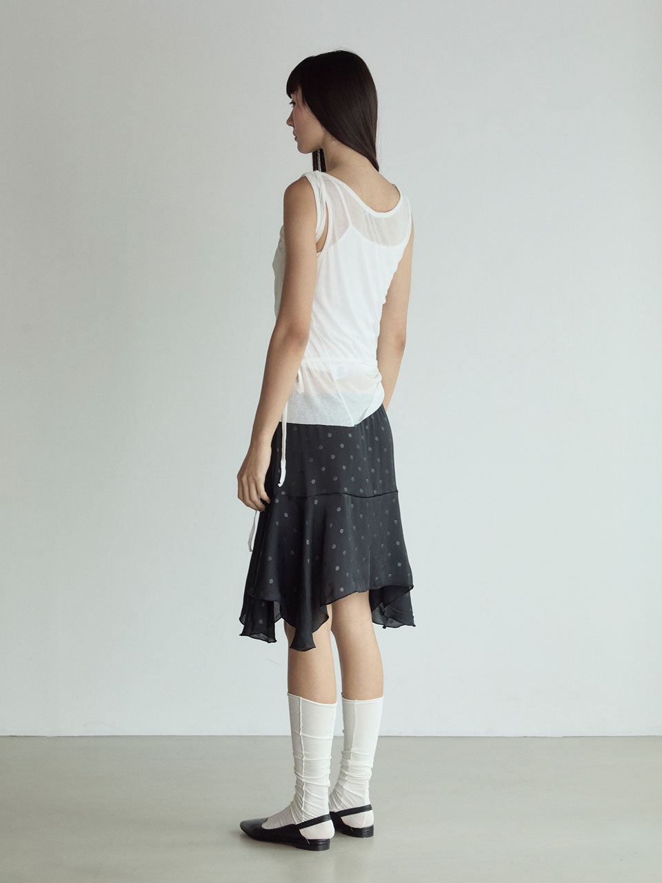 POLKA DOT SKIRT_BLACK