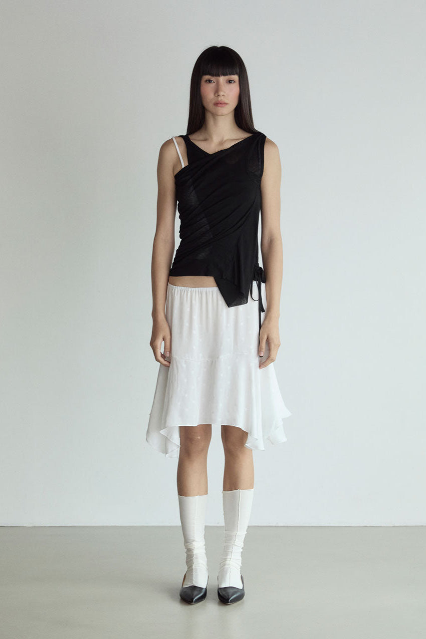 LAYERED SLEEVELESS TOP_ NOIR