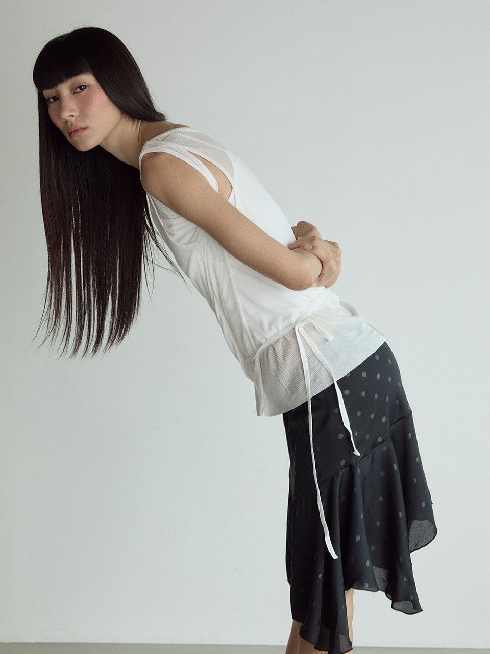 POLKA DOT SKIRT_BLACK