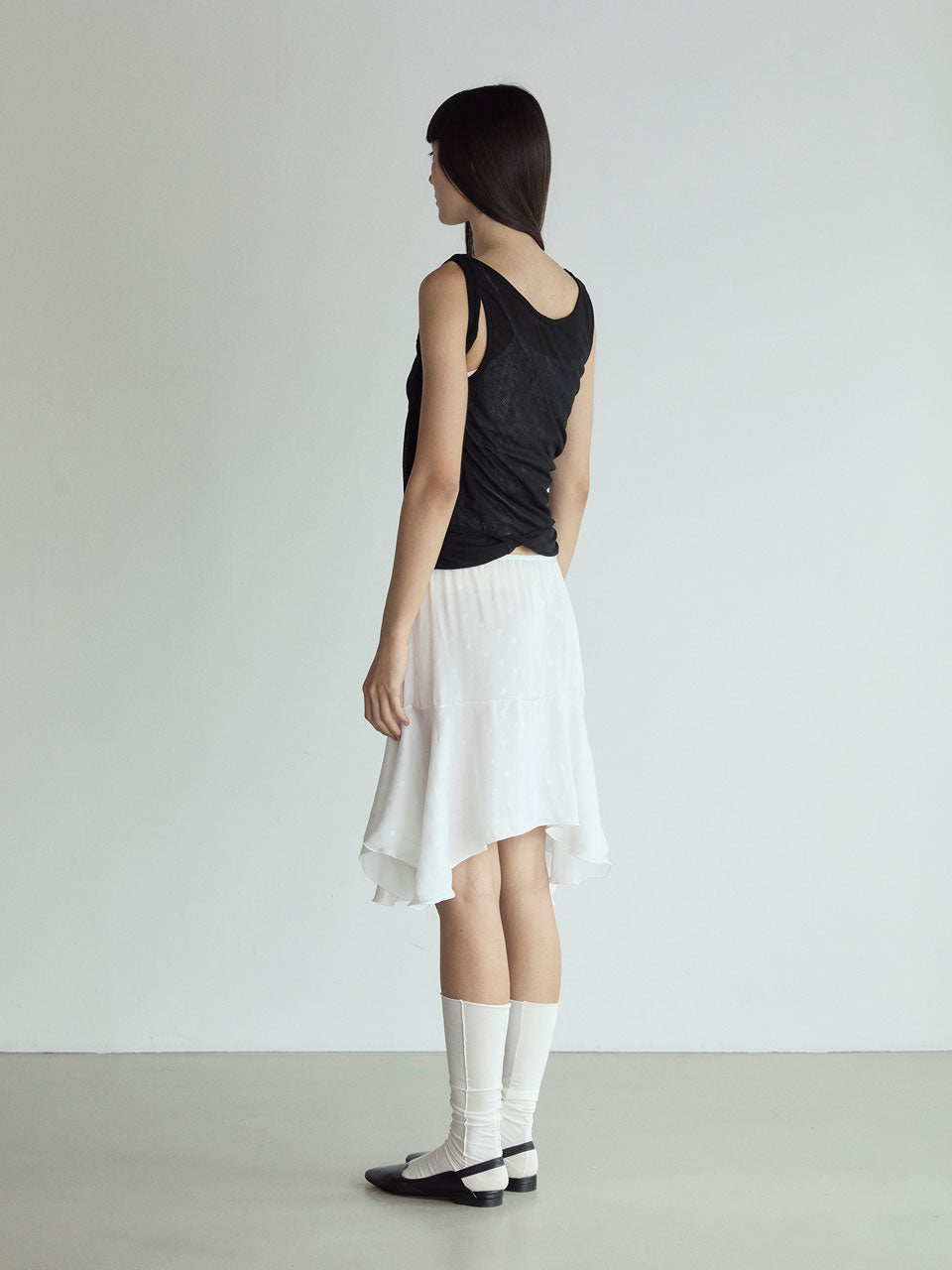 LAYERED SLEEVELESS TOP_ NOIR