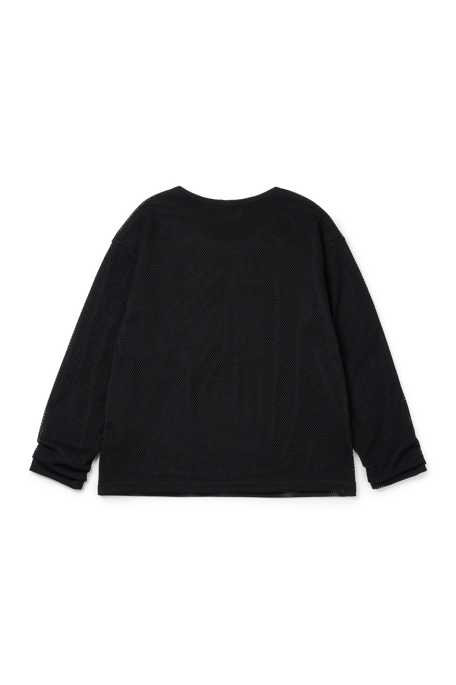 MESH LAYERED LONG SLEEVE_NOIR