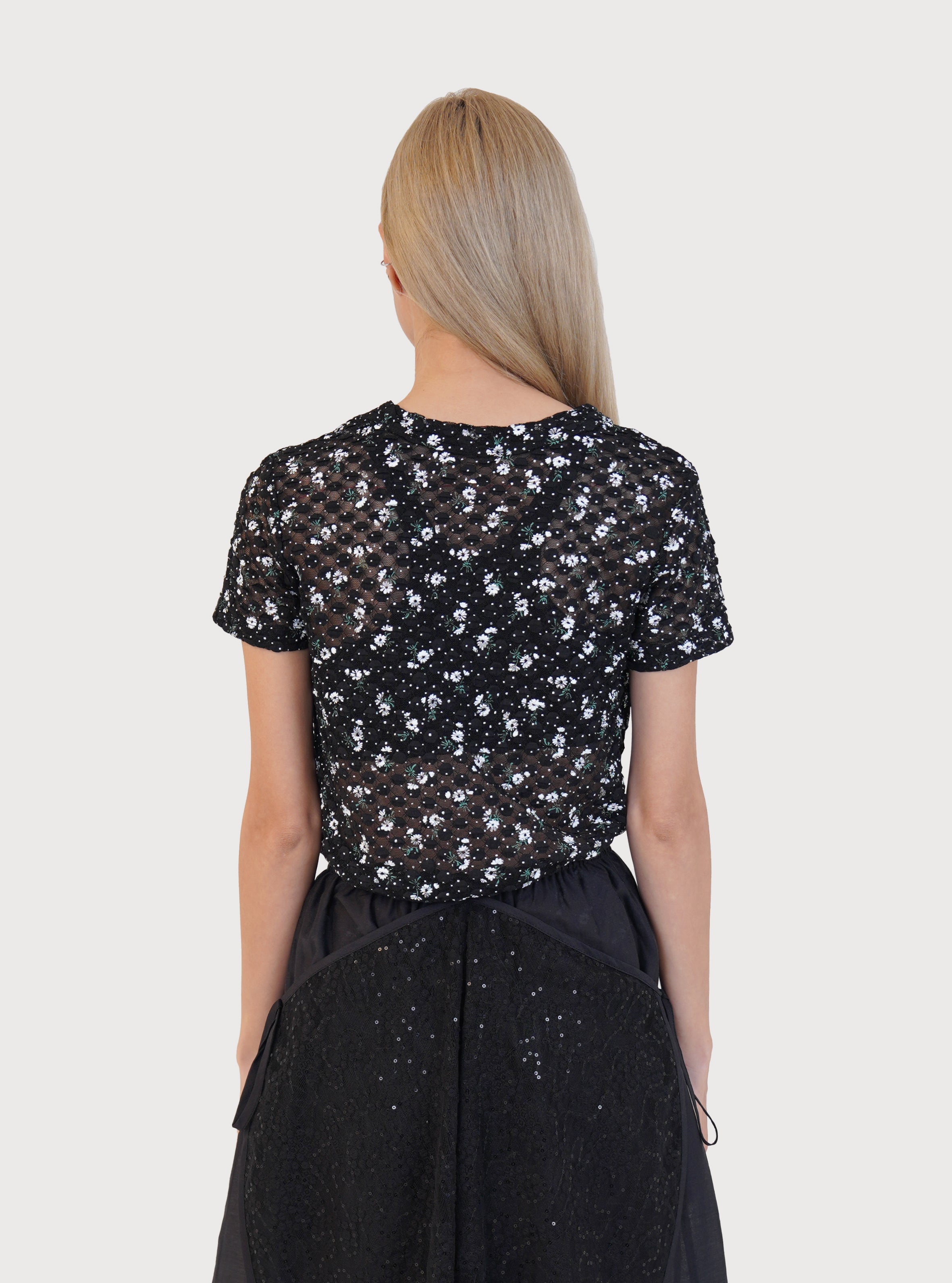 BUBBLE FLOWER TEE_BLACK