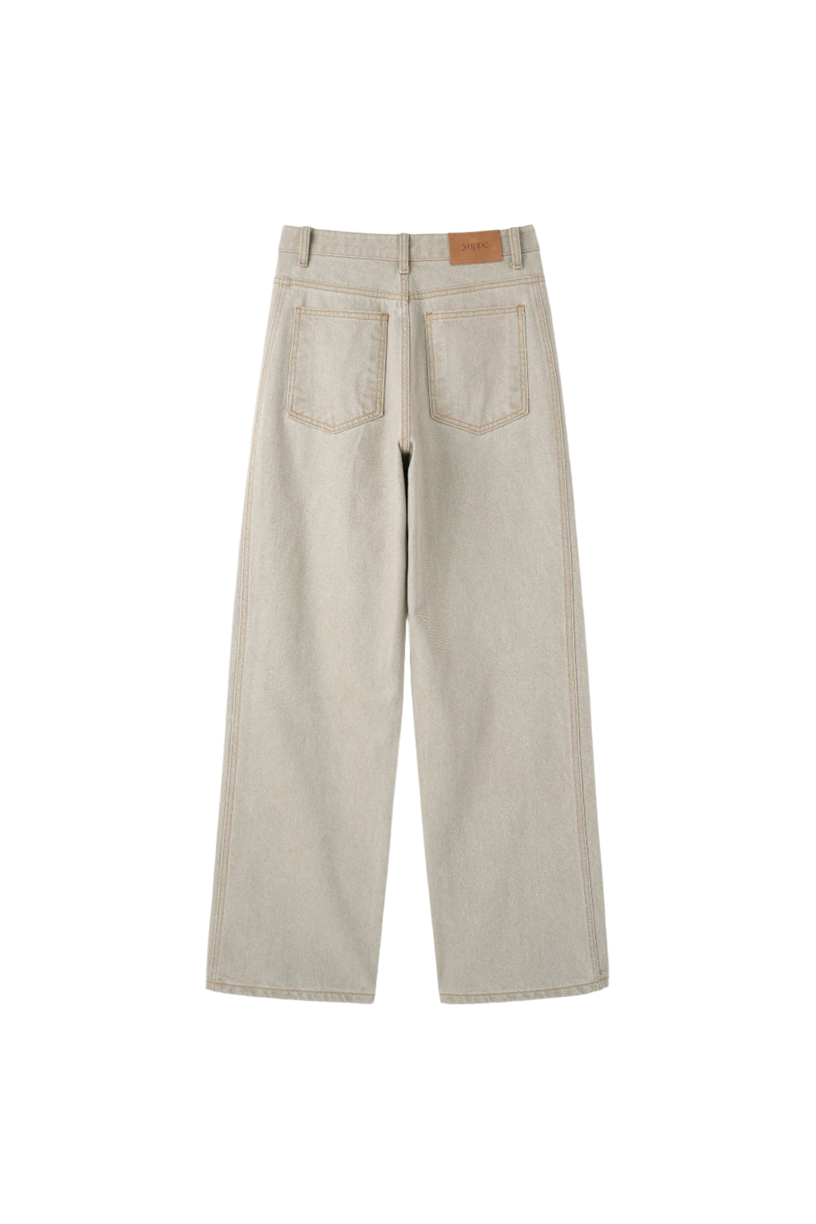 PANTALON EN COTON AVEC LIGNES_KAKI