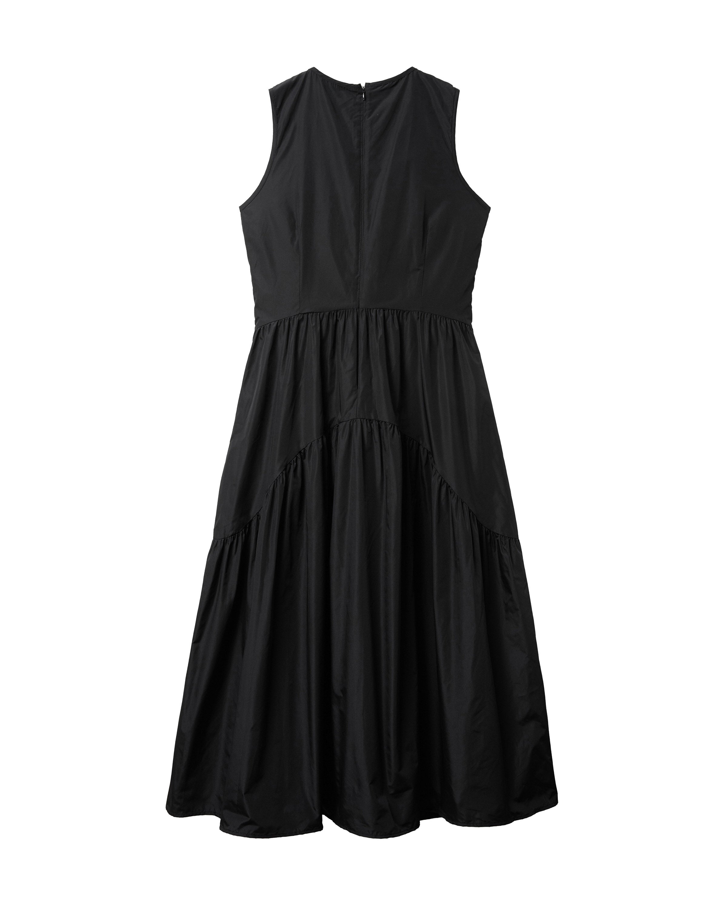 ROBE BOUFFANTE À FRONCES CENTRALES_NOIR