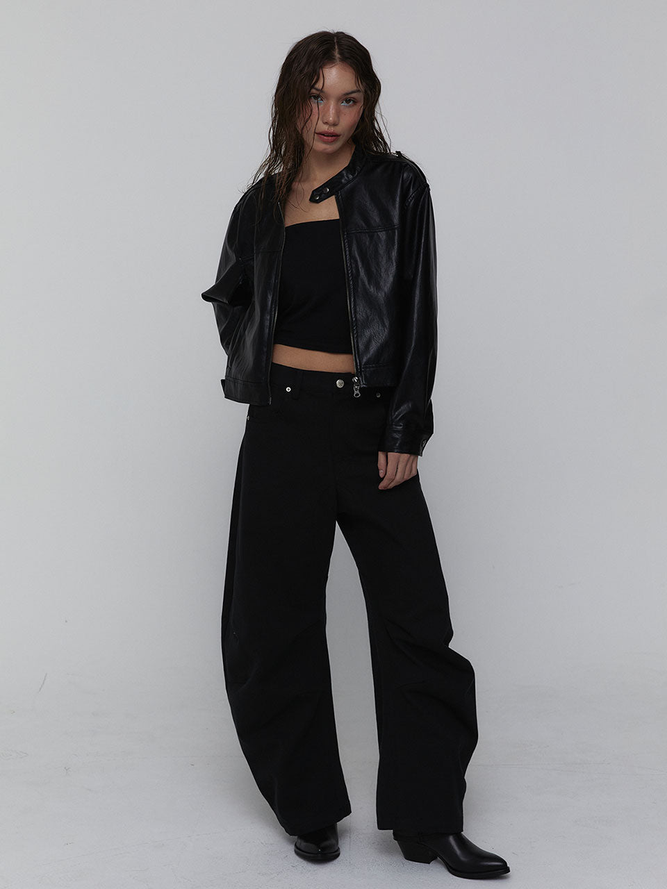 LEATHER BIKER JACKET_BLACK