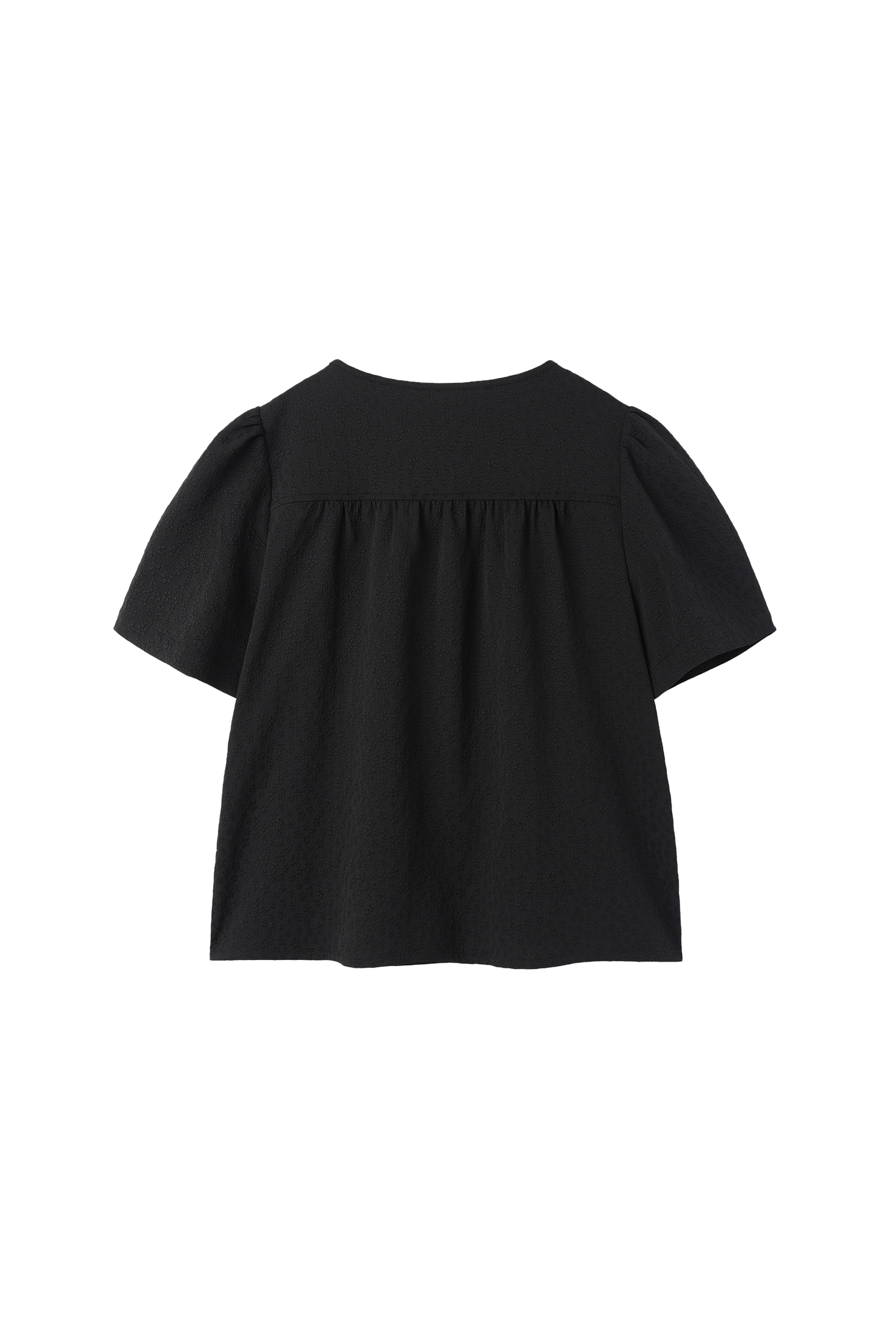 TUCKED FLOWER SHIRT_BLACK