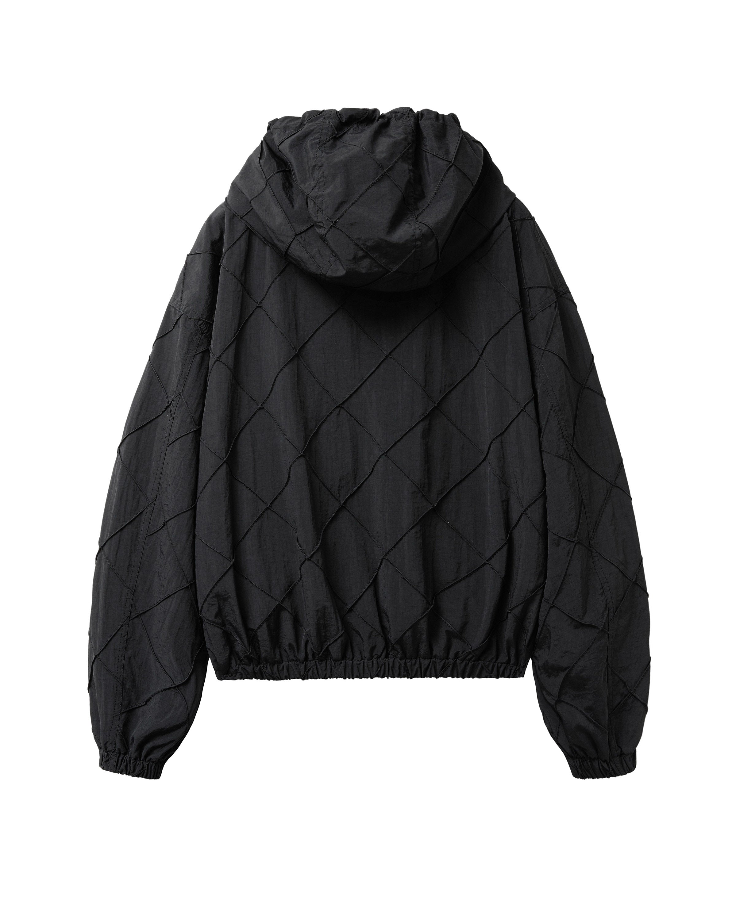 COUPE VENT EN NYLON À MOTIF LOSANGES_NOIR