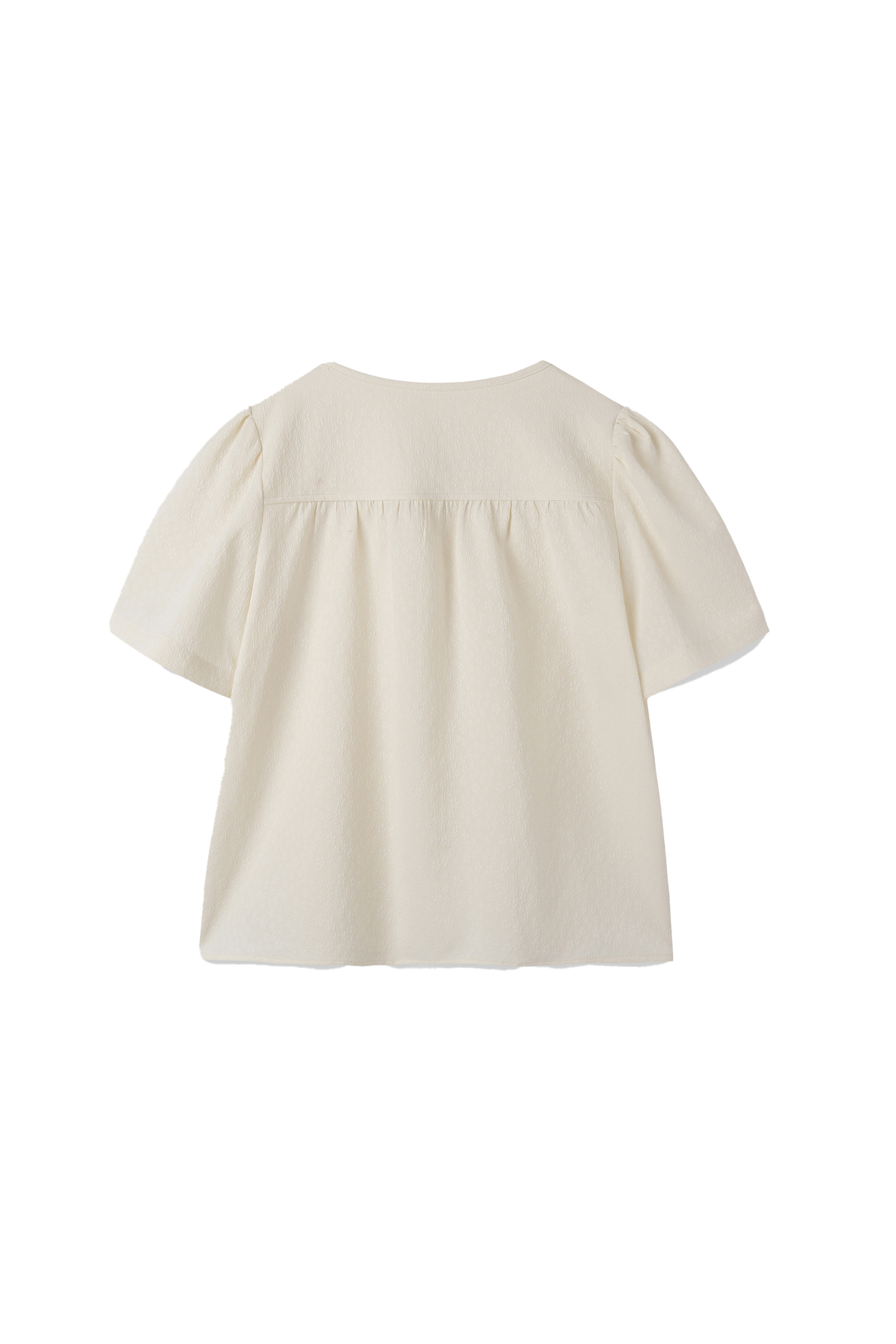 TUCKED FLOWER SHIRT_IVORY