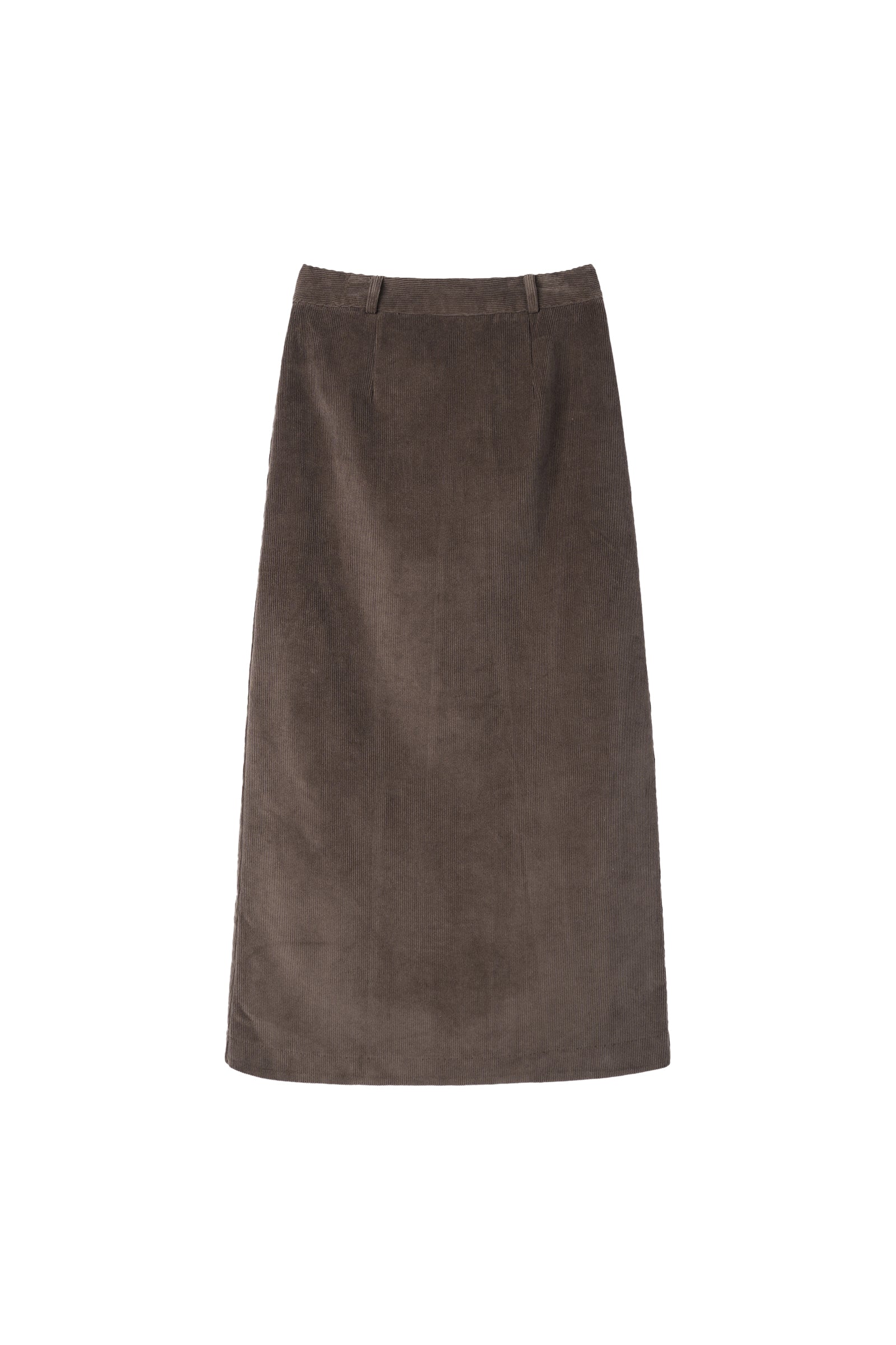 CORDUROY LINE SKIRT_BROWN