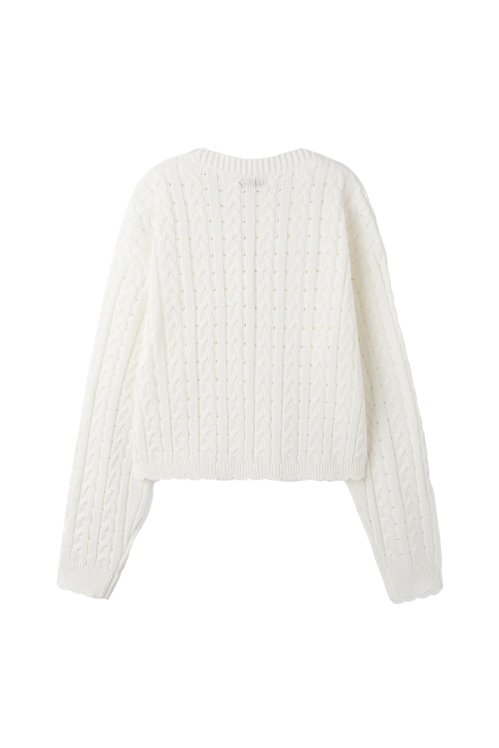 LACE RIBBON CARDIGAN_IVORY