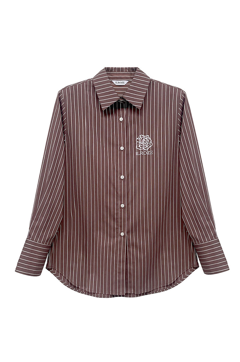 CHEMISE RAYÉE ROZE_MARRON