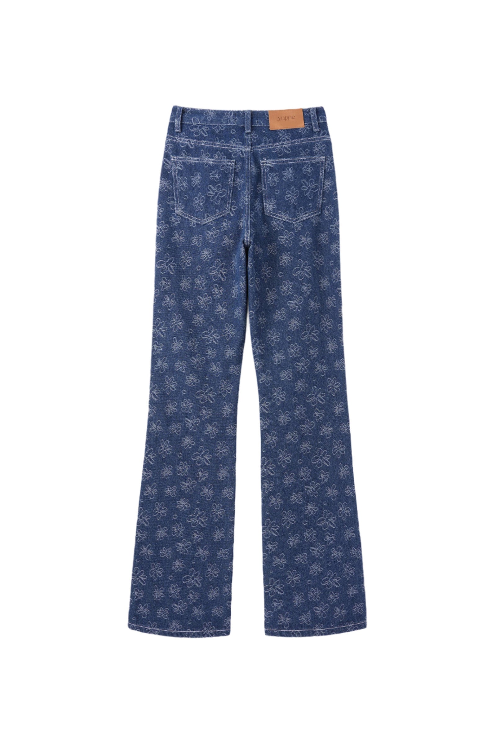 25SS FLOWER JACQUARD DENIM PANTS_BLUE